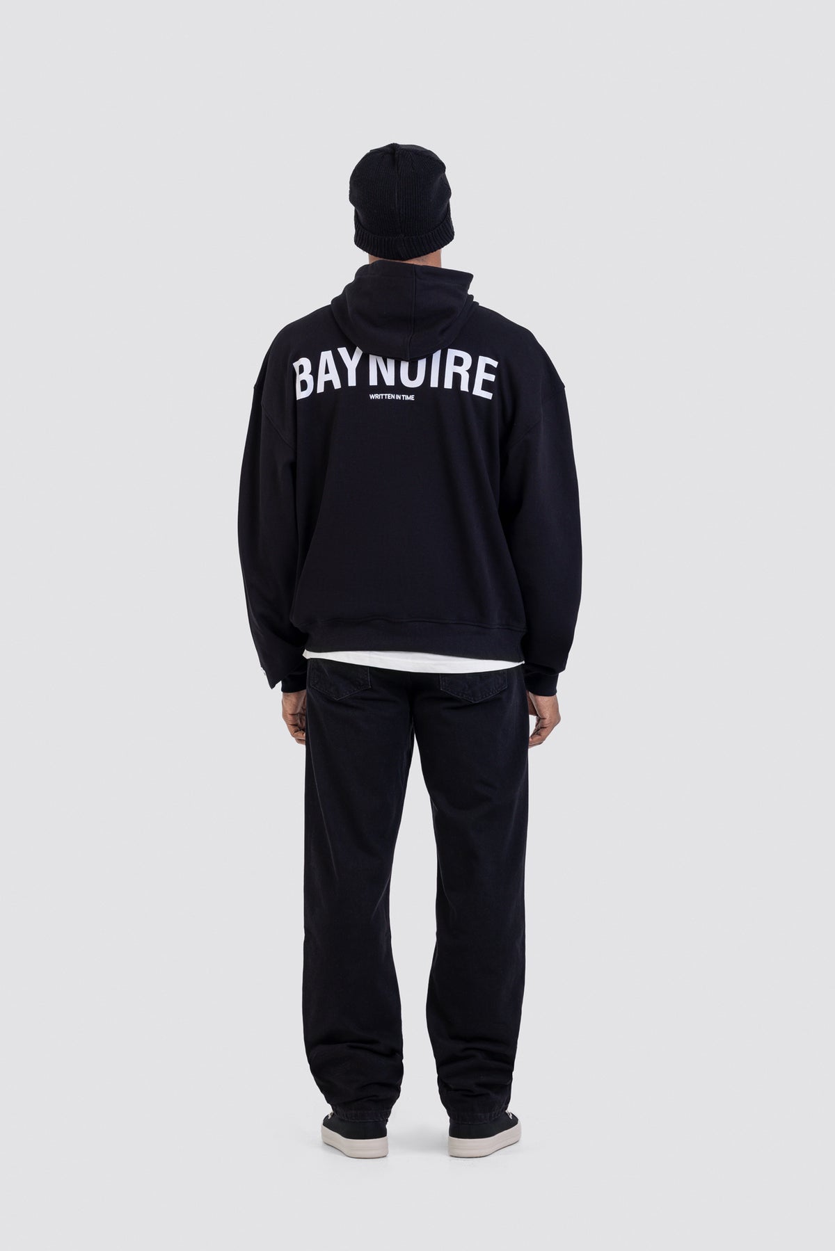 04X Boxy Black Monogram Hoodie