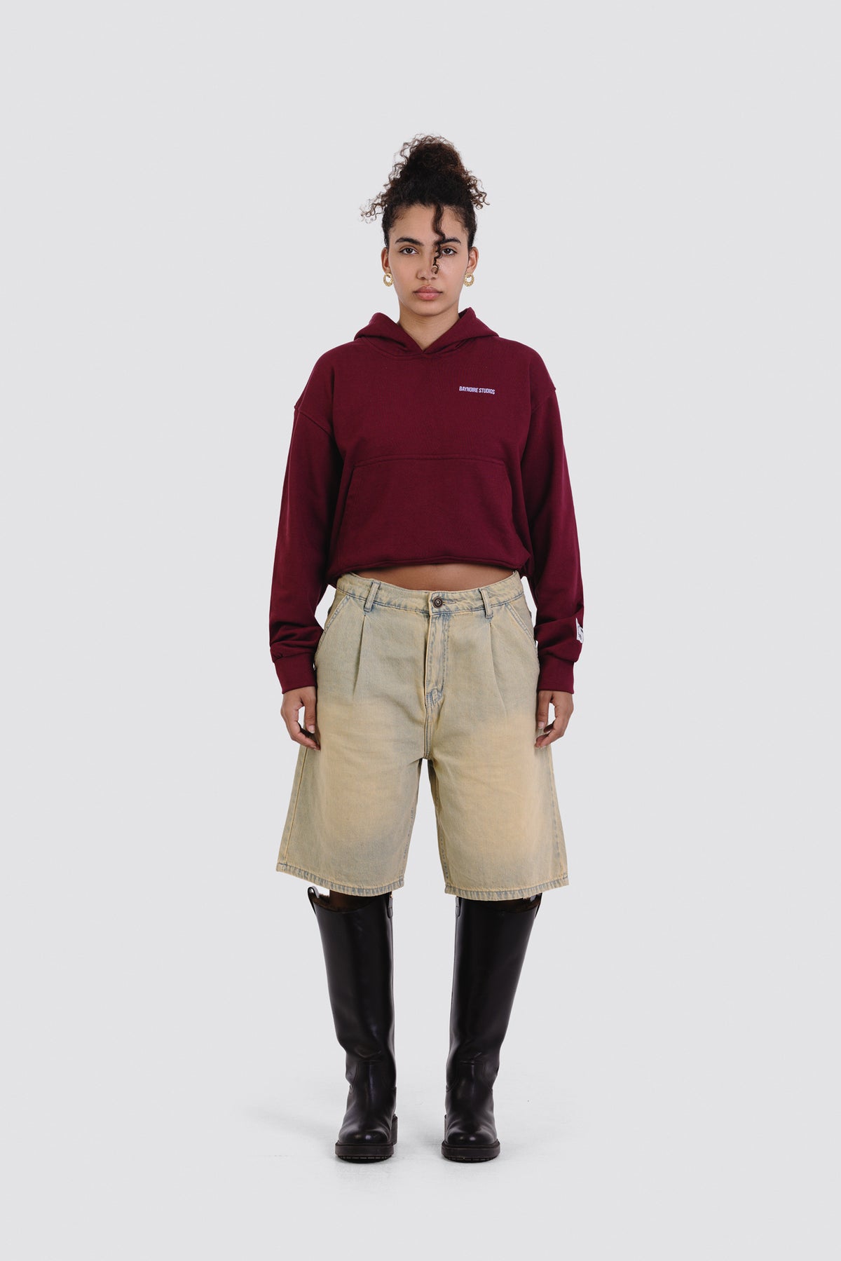 04X Boxy Burgundy Baynoire Studios E2 Hoodie