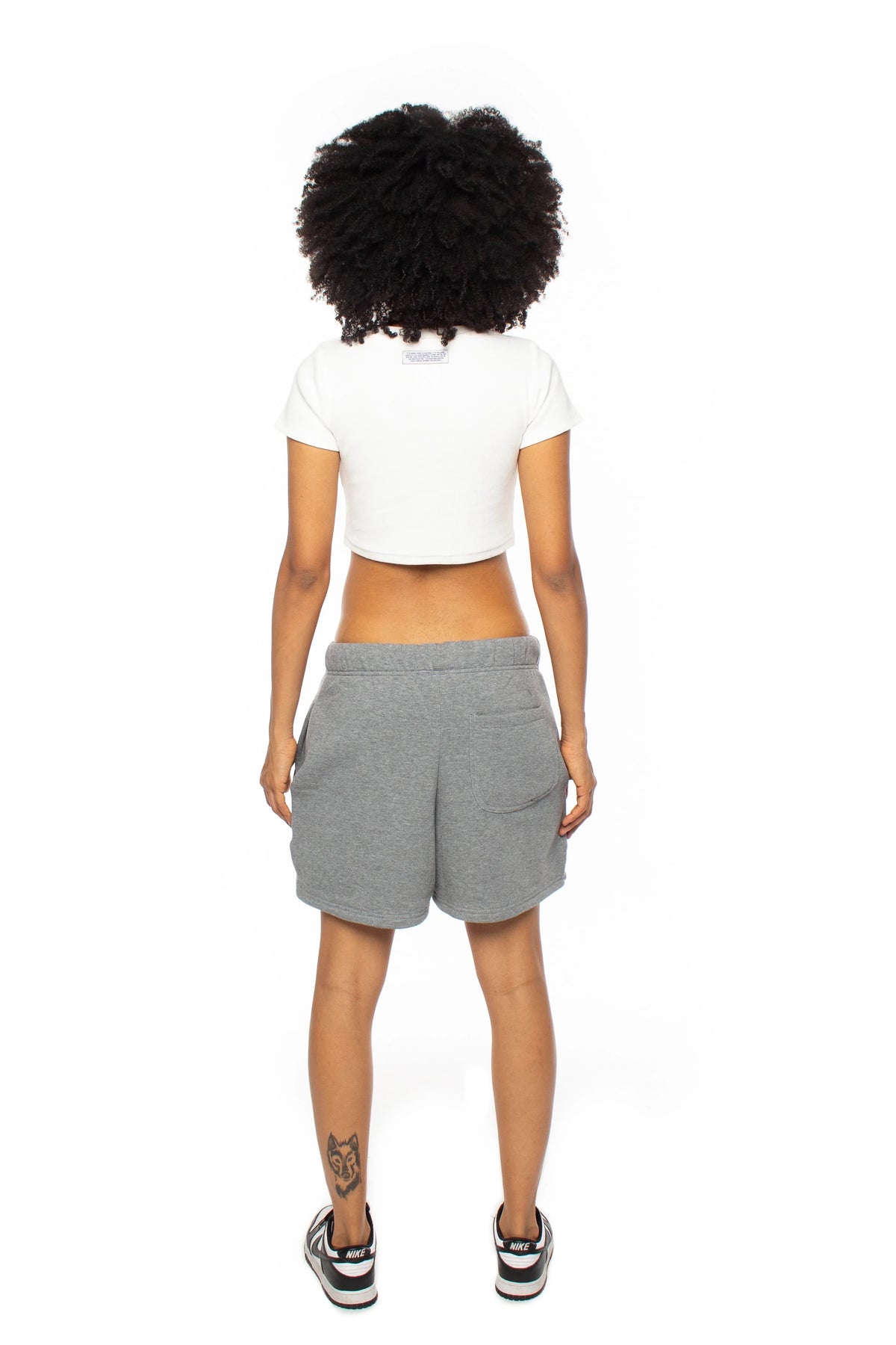 White Ribbed Cropped T-Shirt
