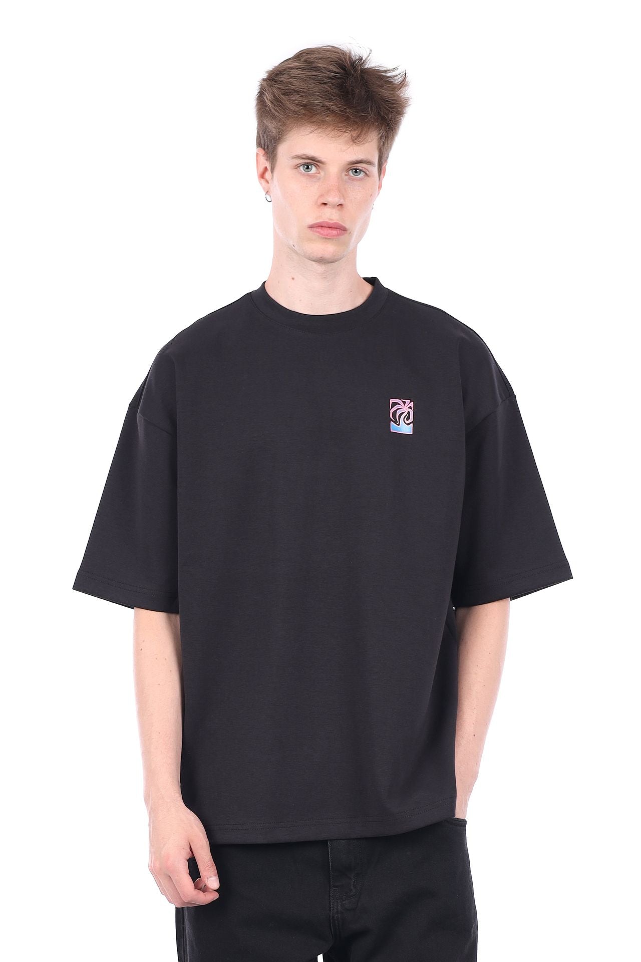 Black Romper-Pr Oversized T-shirt