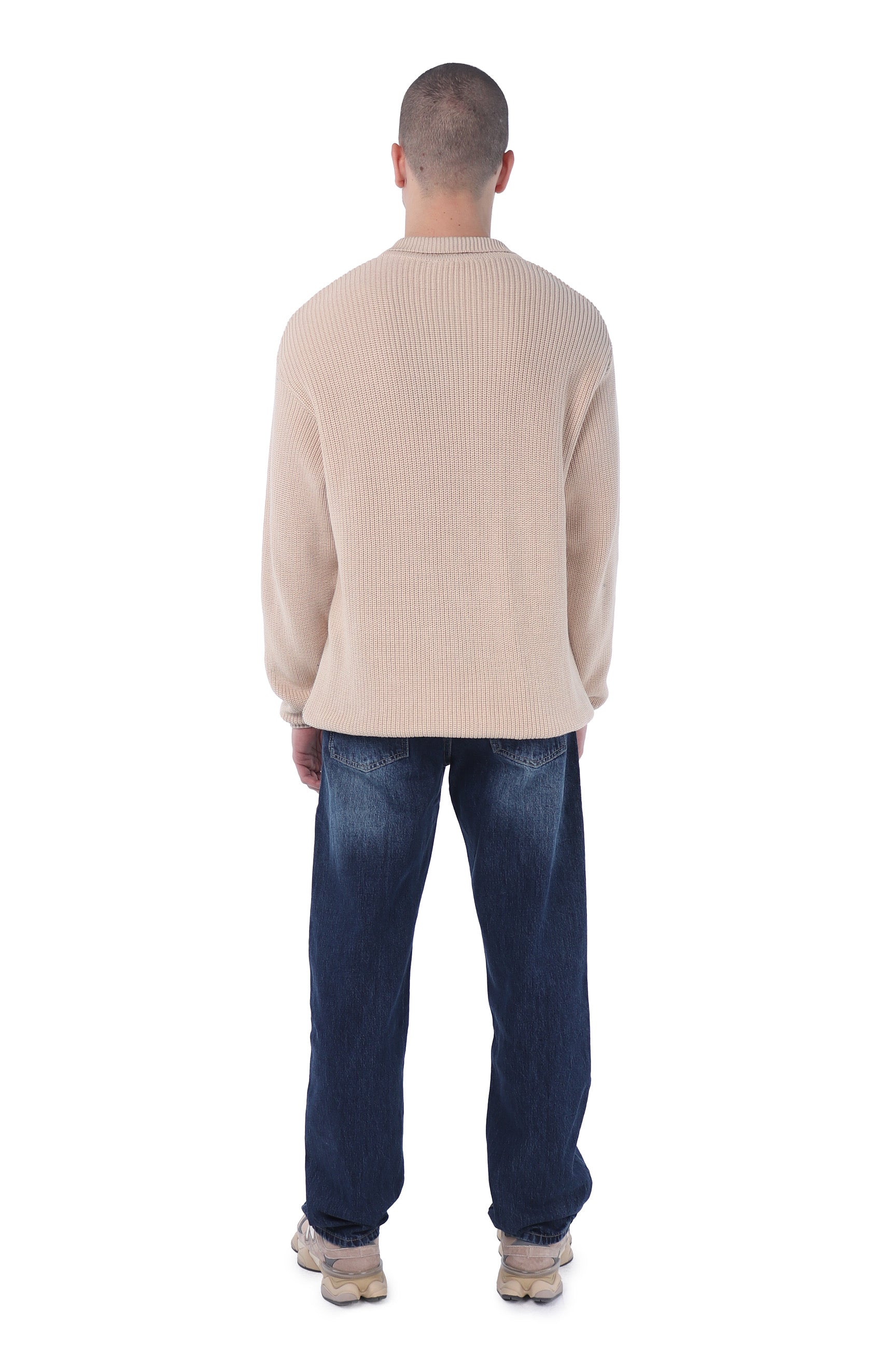 Beige Collar Sweater