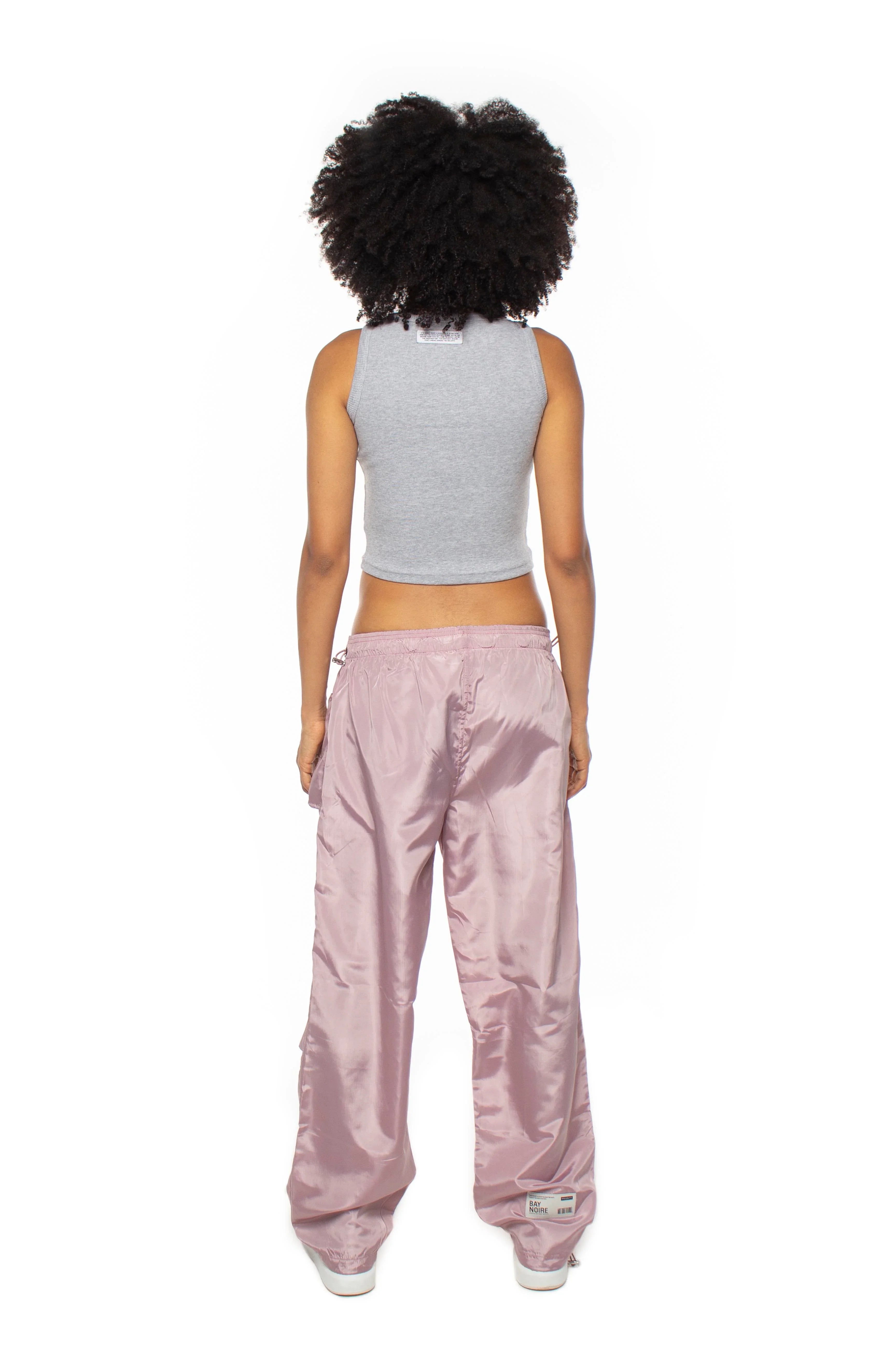 Grey Ribbed Cropped Tank Top