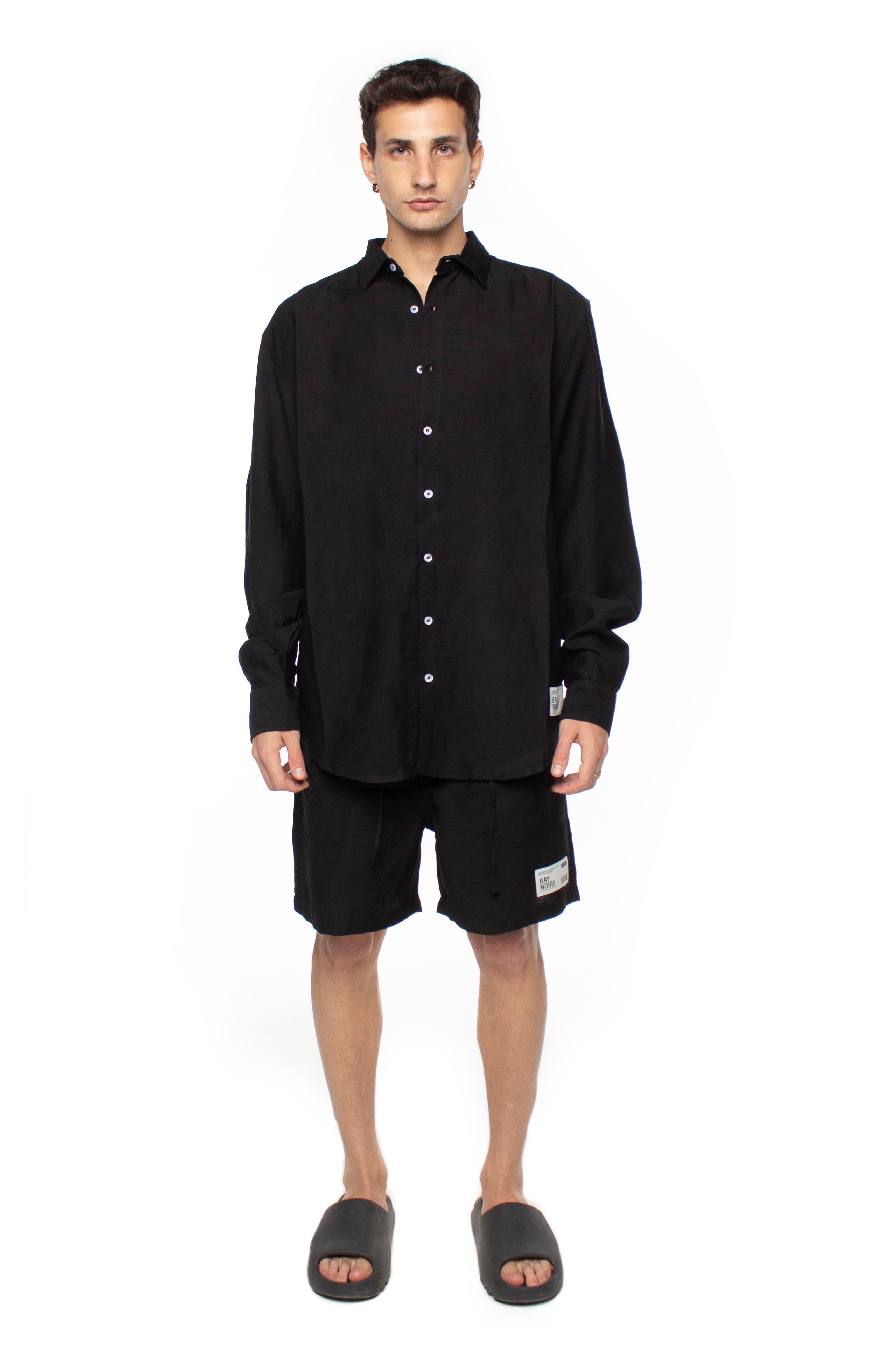 Black Linen Shorts V2