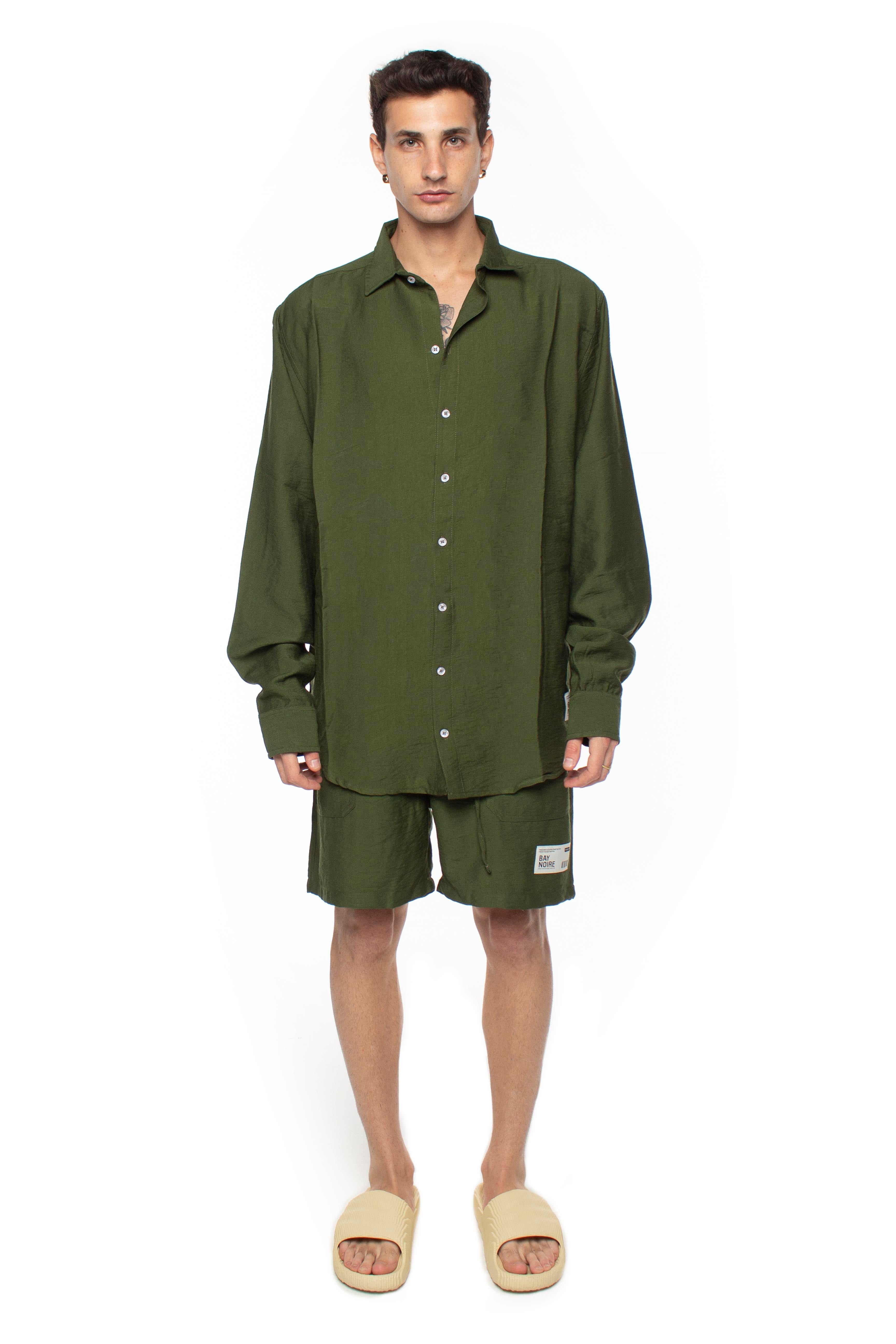 Olive Linen Shorts V2