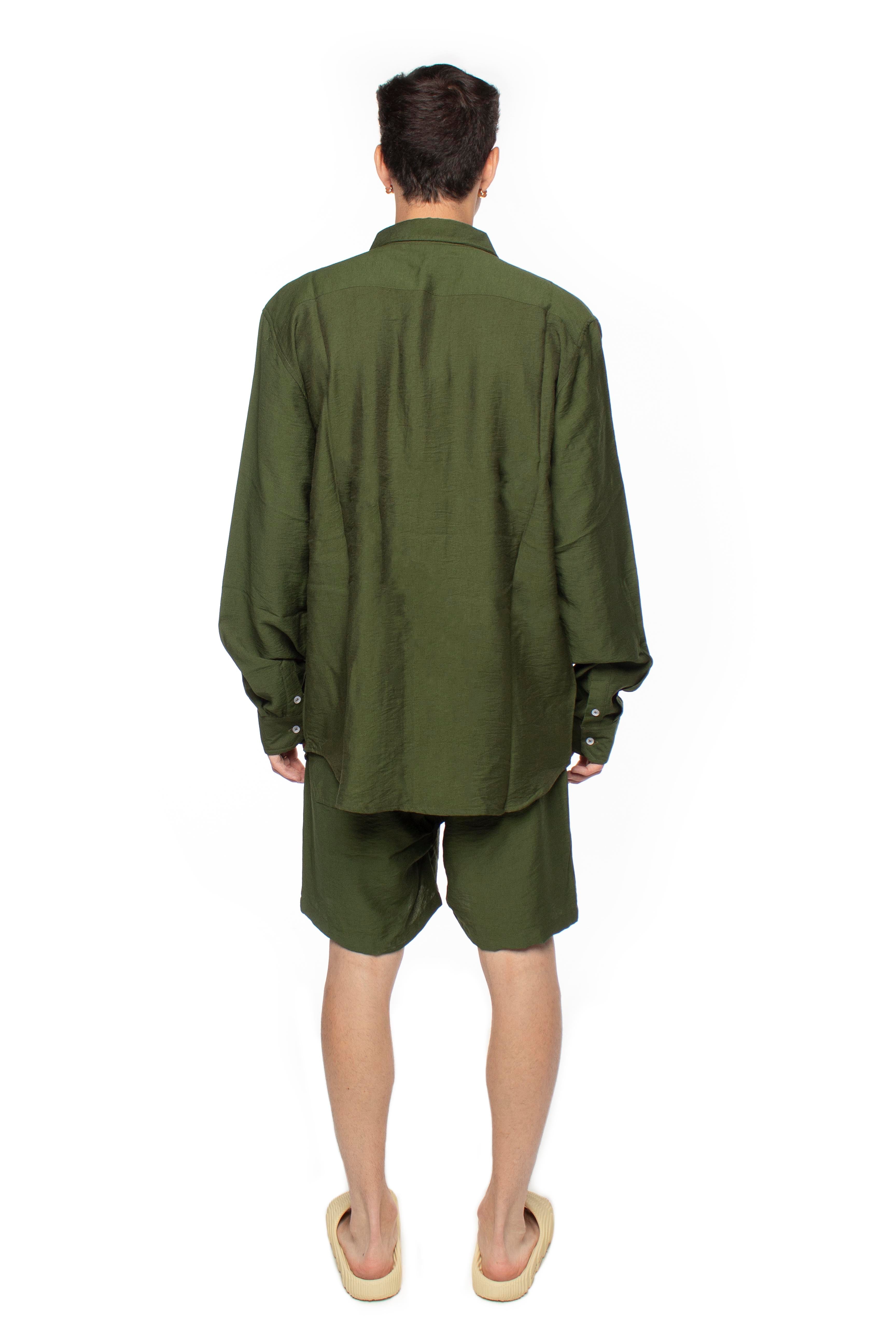 Olive Linen Shorts V2