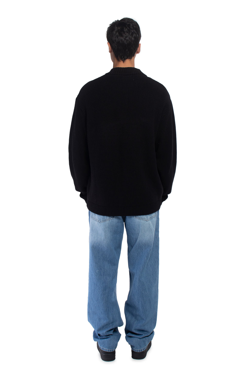 Black Knitted Zip Jacket