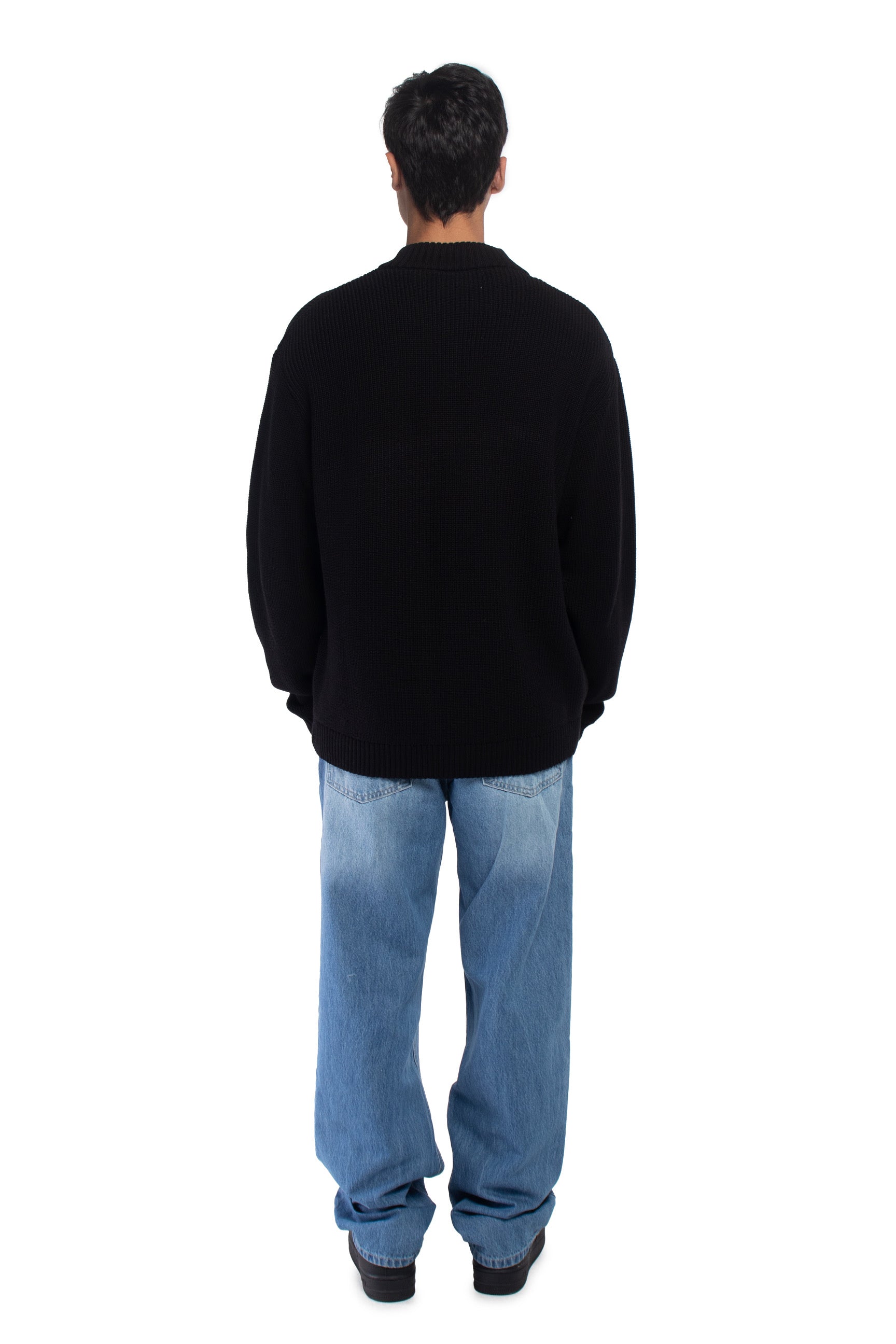 Black Knitted Zip Jacket