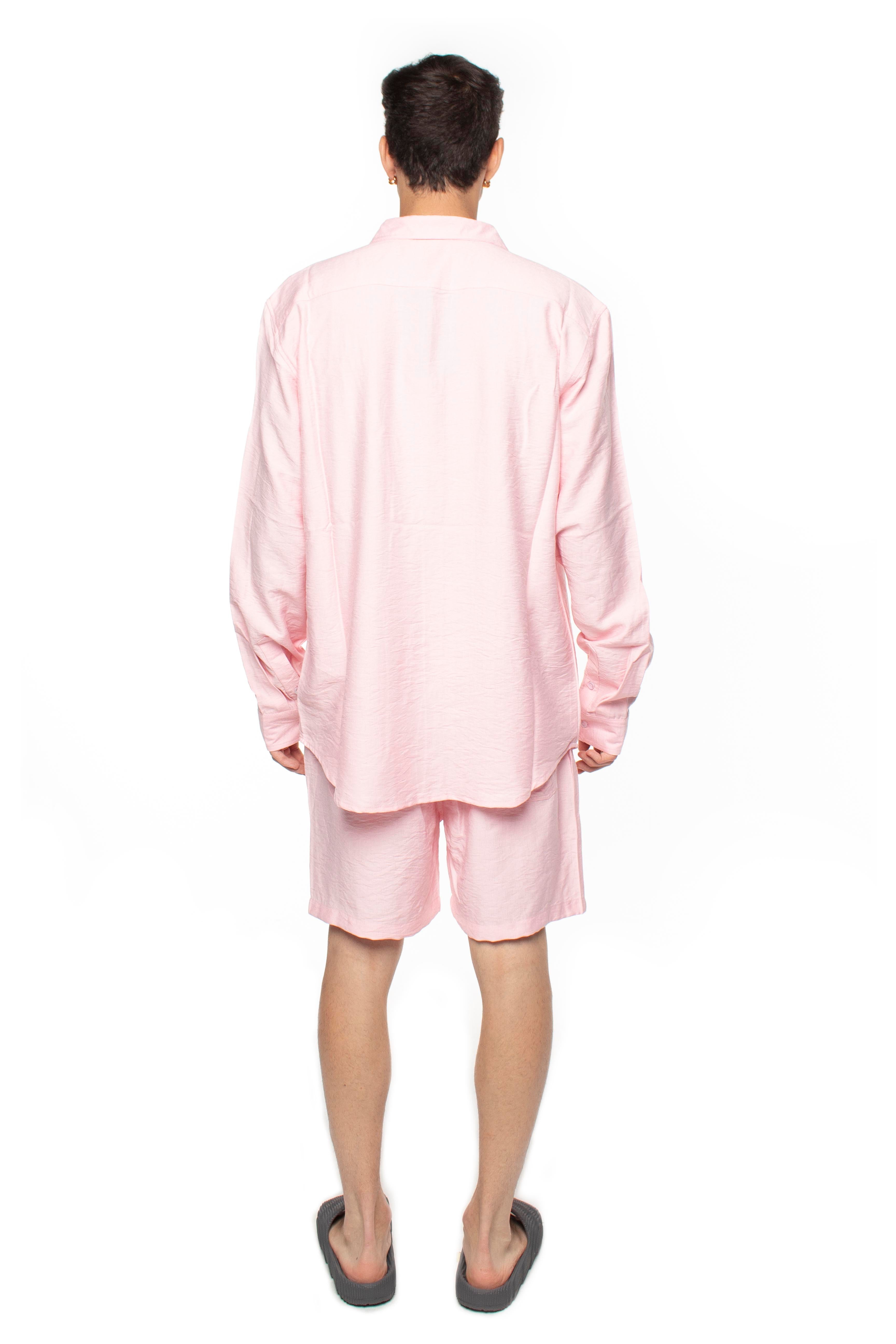Pink Oversized Linen Shirt V2