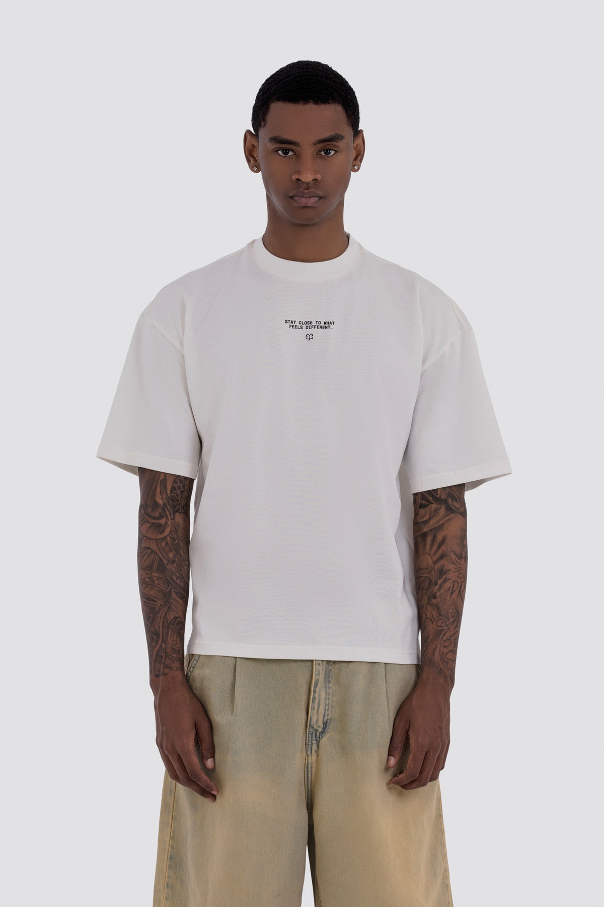 04X Oversized Stay Close White T-Shirt