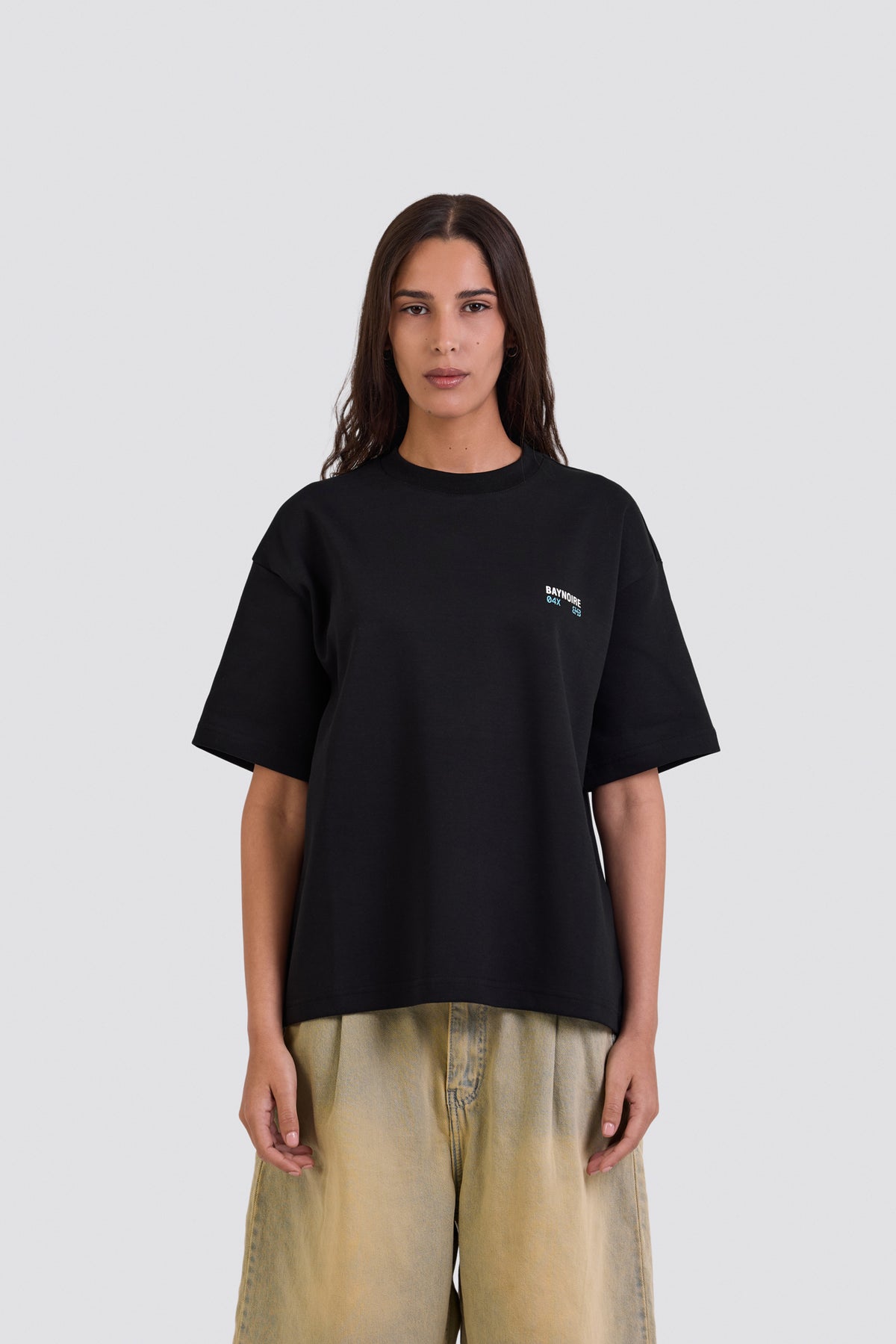04X Oversized Black Stories T-Shirt