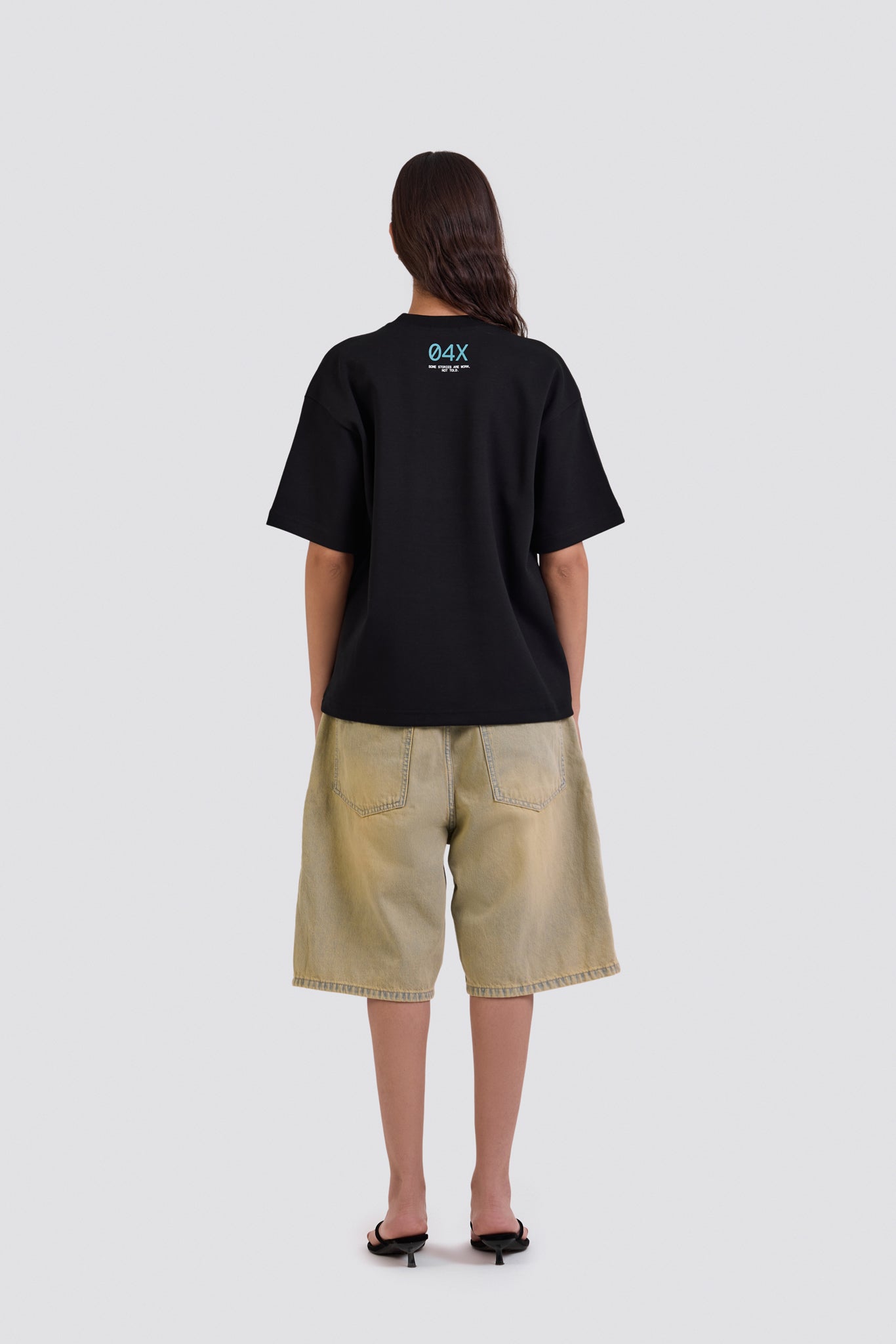 04X Oversized Black Stories T-Shirt