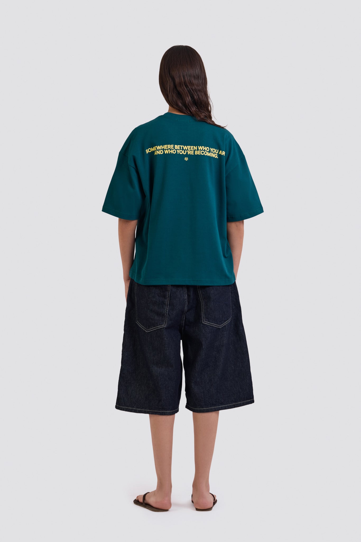 04X Oversized Some Where Teal T-Shirt