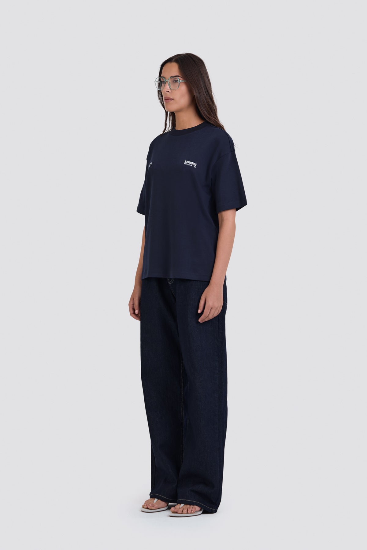 04X Oversized Navy Written IN Time T-Shirt