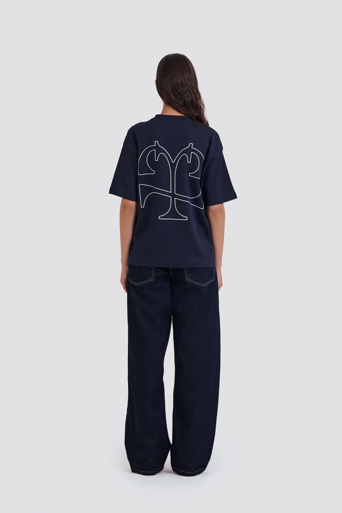 04X Oversized Navy Written IN Time T-Shirt