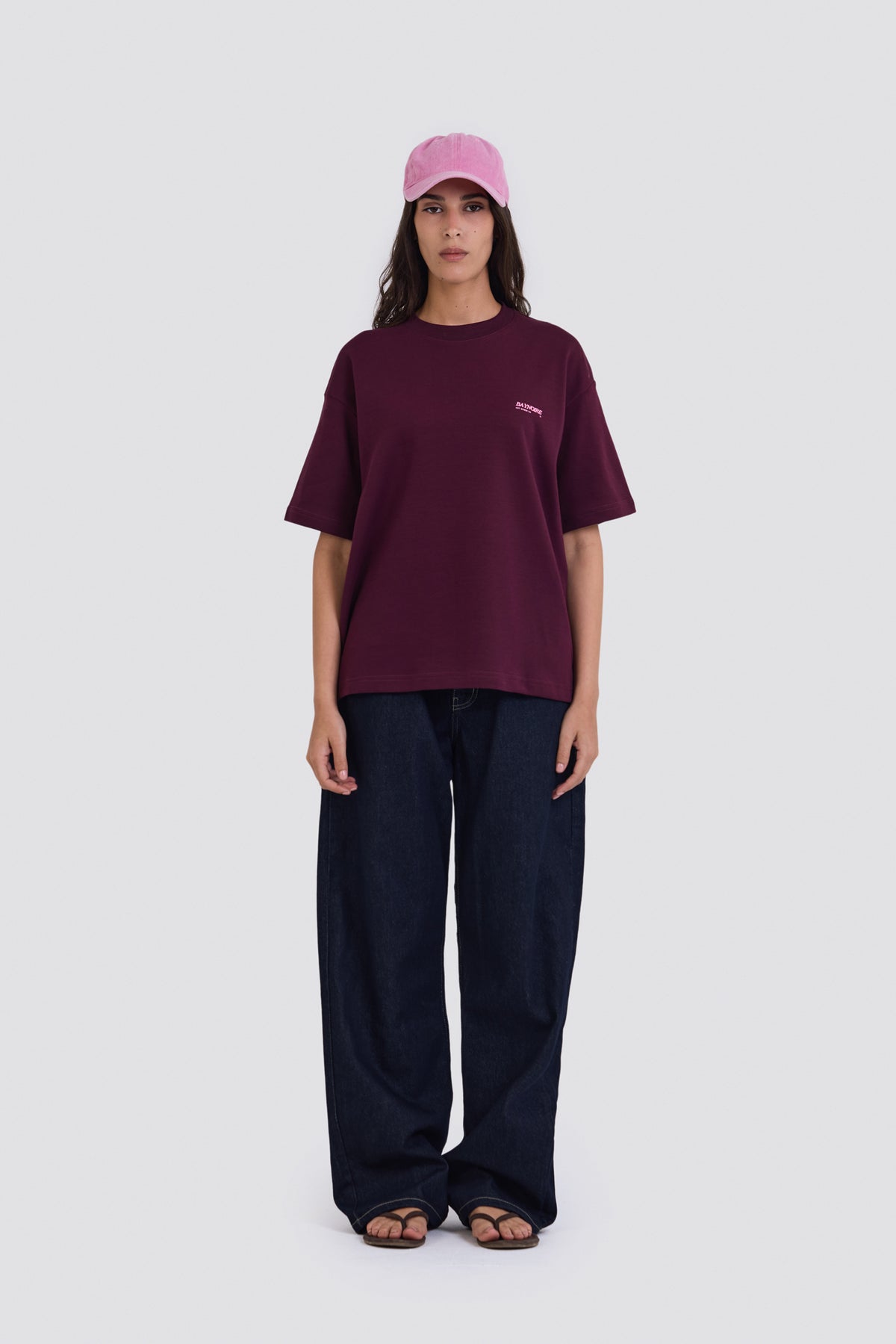 04X Oversized Burgundy Pixel T-Shirt