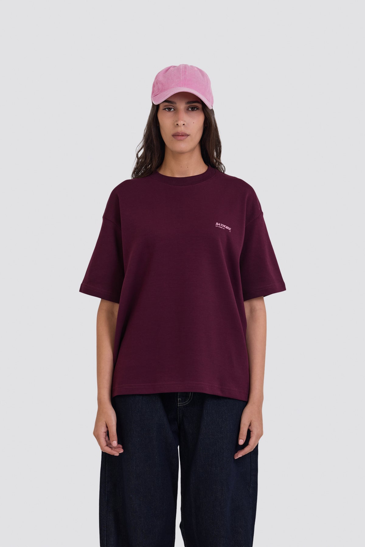 04X Oversized Burgundy Pixel T-Shirt