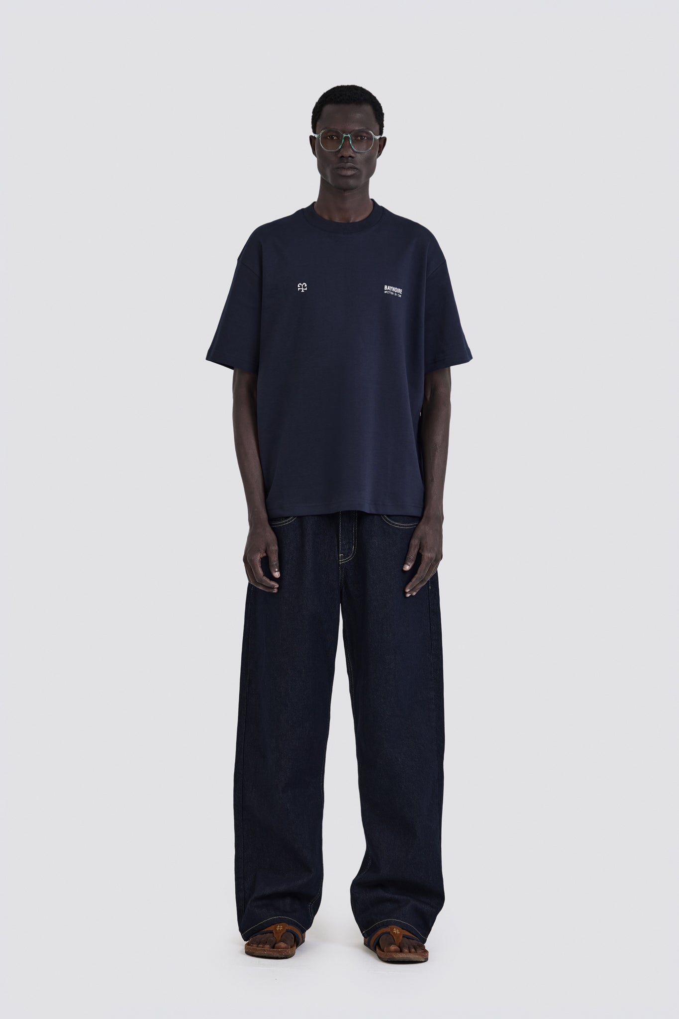 04X Oversized Navy Written IN Time T-Shirt