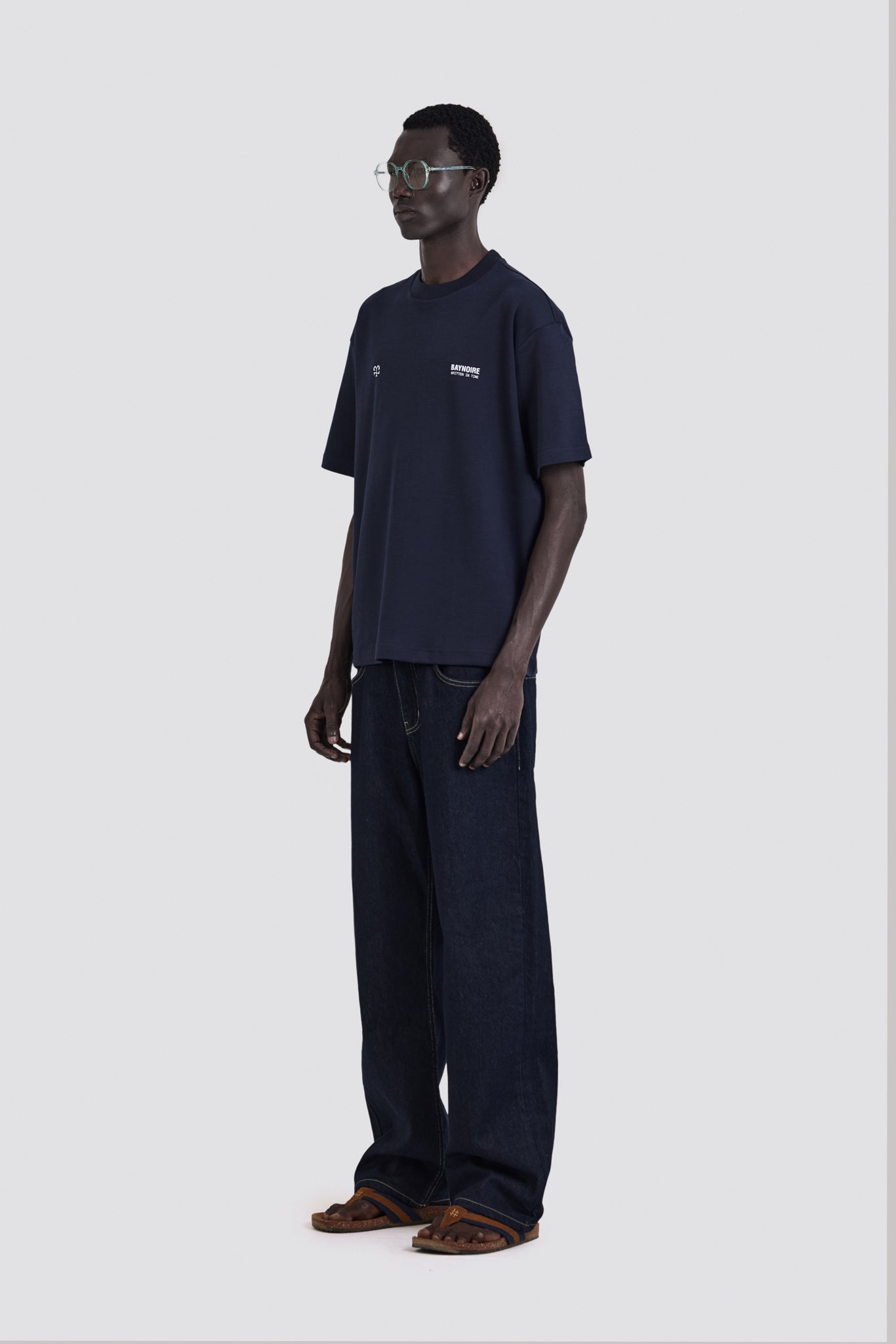 04X Oversized Navy Written IN Time T-Shirt