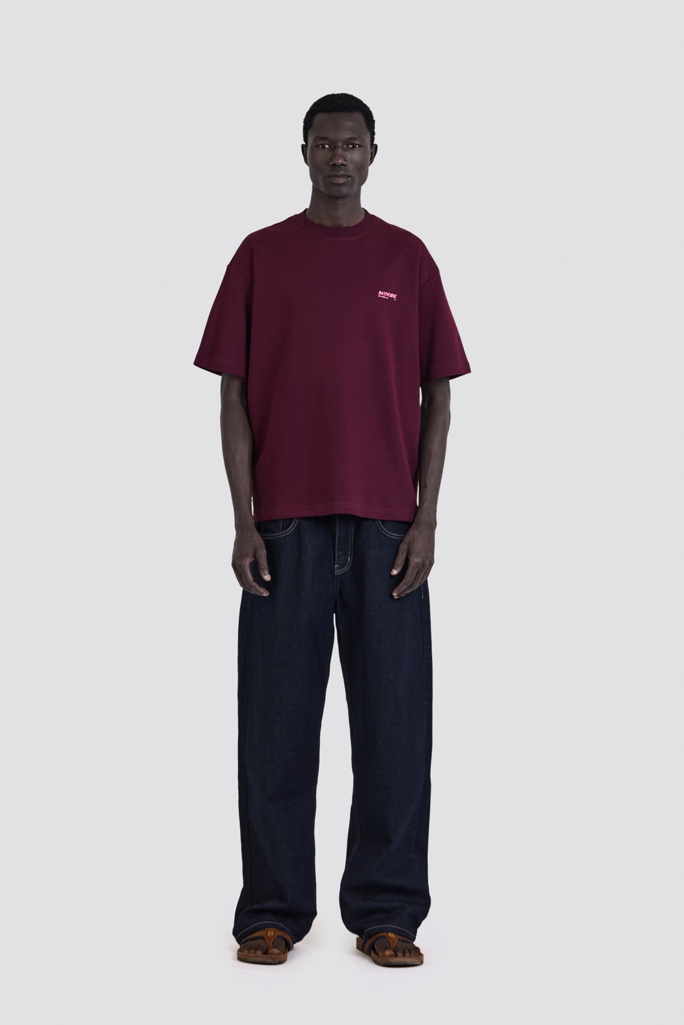 04X Oversized Burgundy Pixel T-Shirt