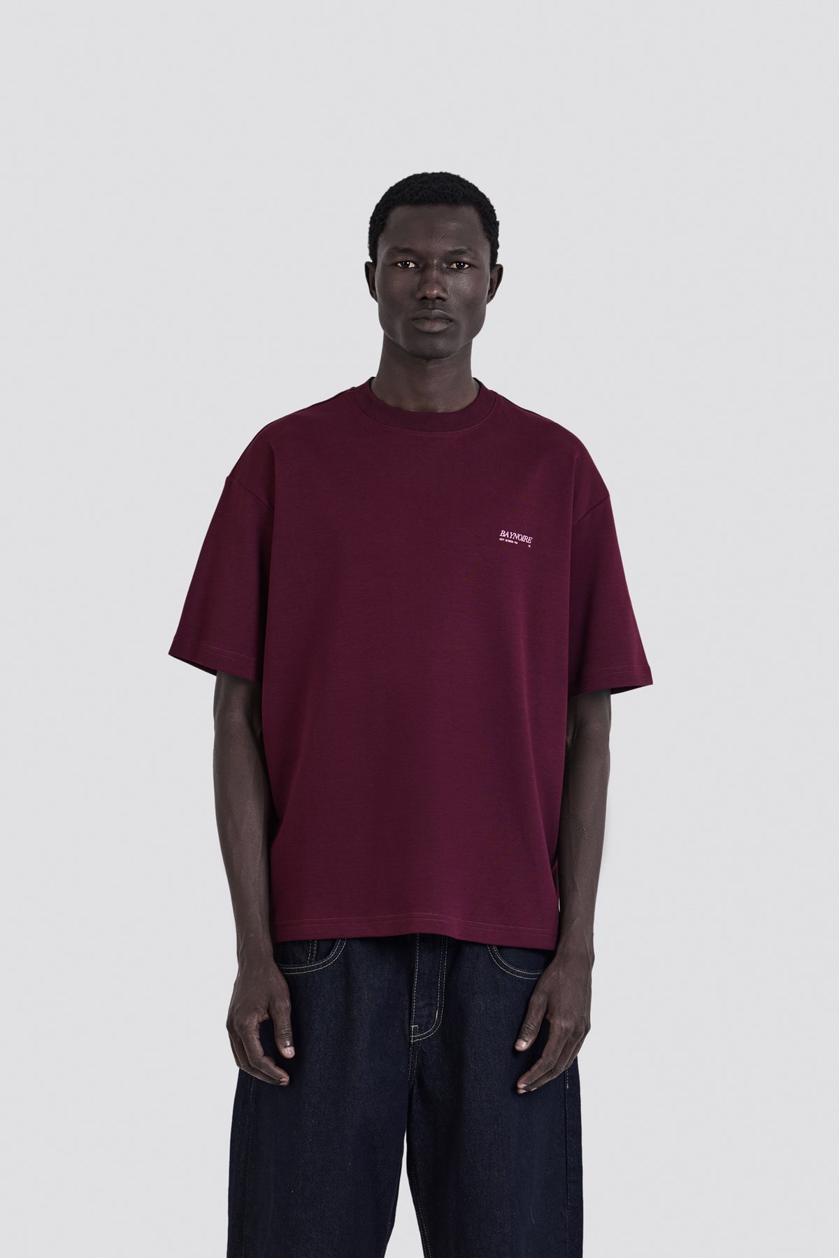 04X Oversized Burgundy Pixel T-Shirt