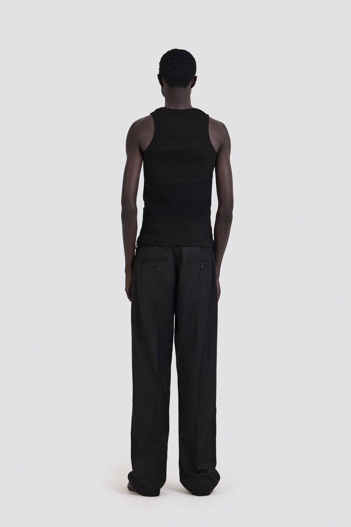 03C Relaxed Pleated Black Pants