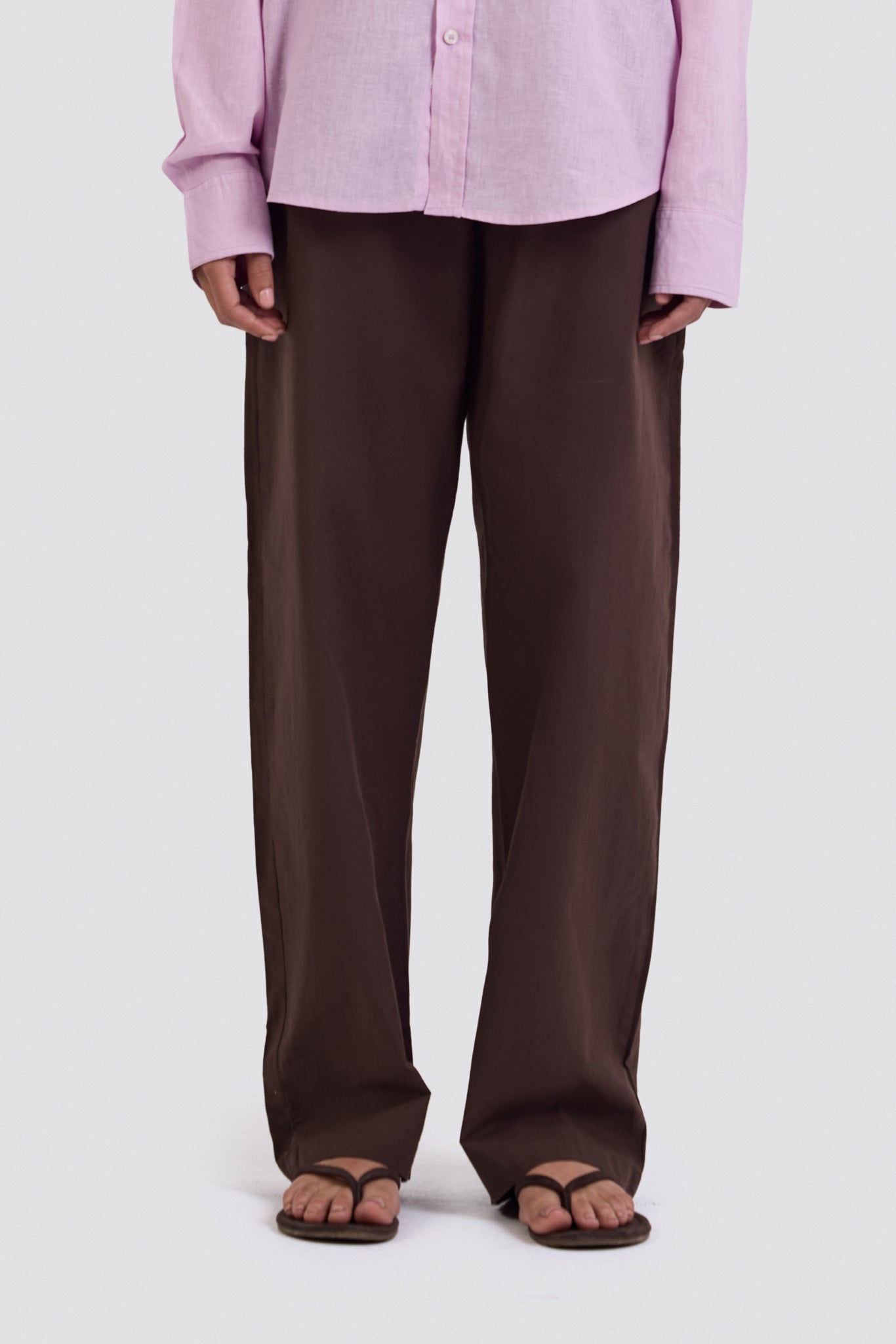 03C Relaxed C-Linen Brown Pants