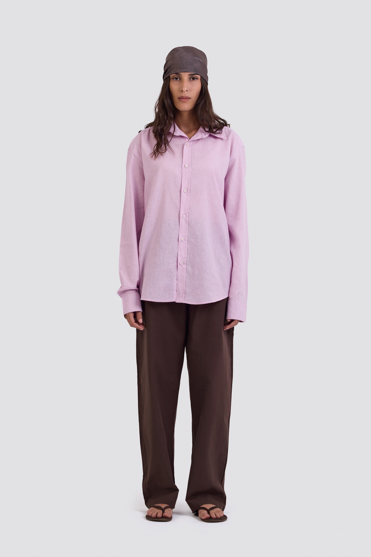 03C Relaxed C-Linen Brown Pants
