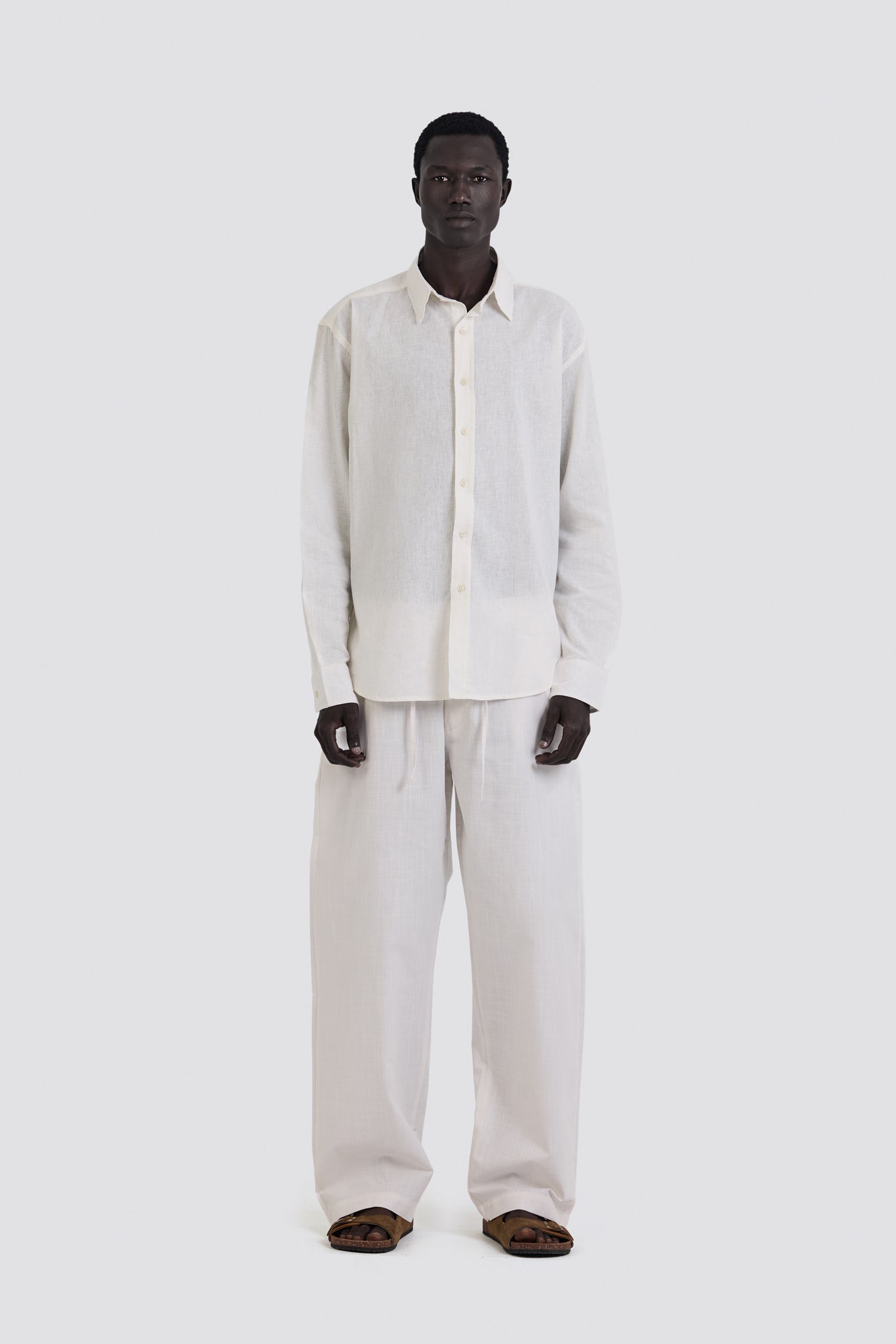 03C Oversized Linen White Shirt