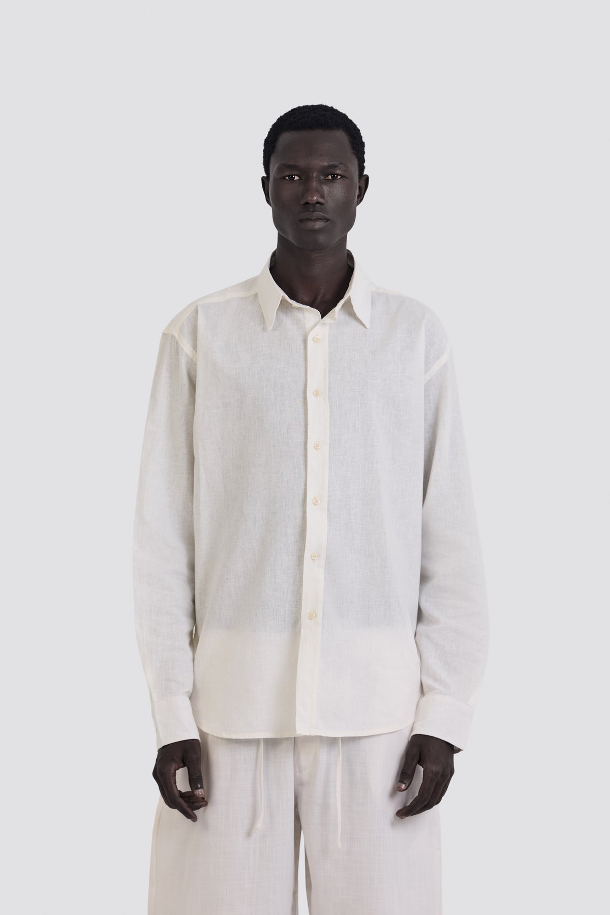 03C Oversized Linen White Shirt