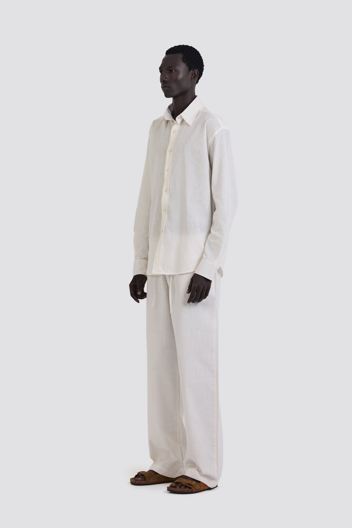 03C Oversized Linen White Shirt