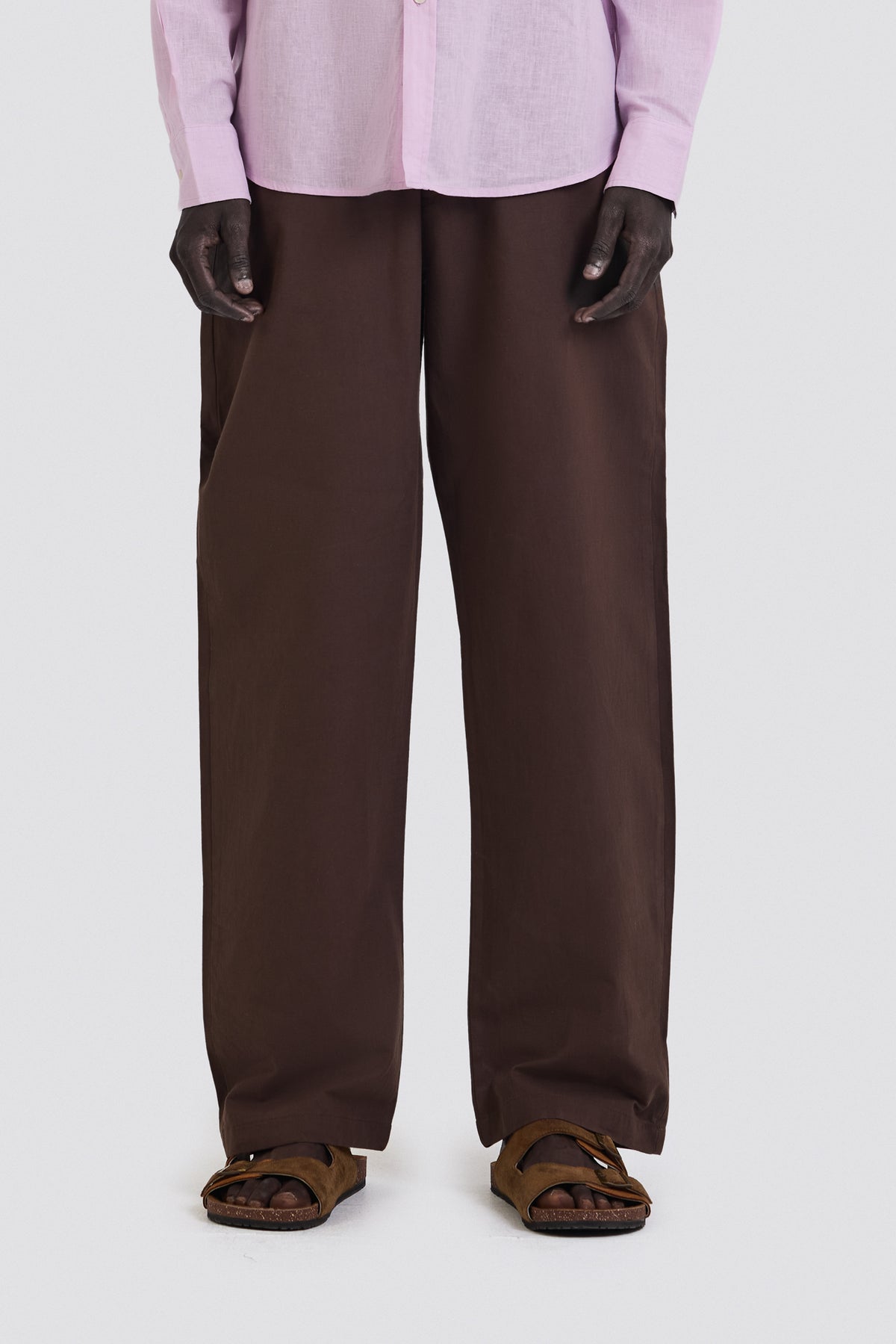 03C Relaxed C-Linen Brown Pants