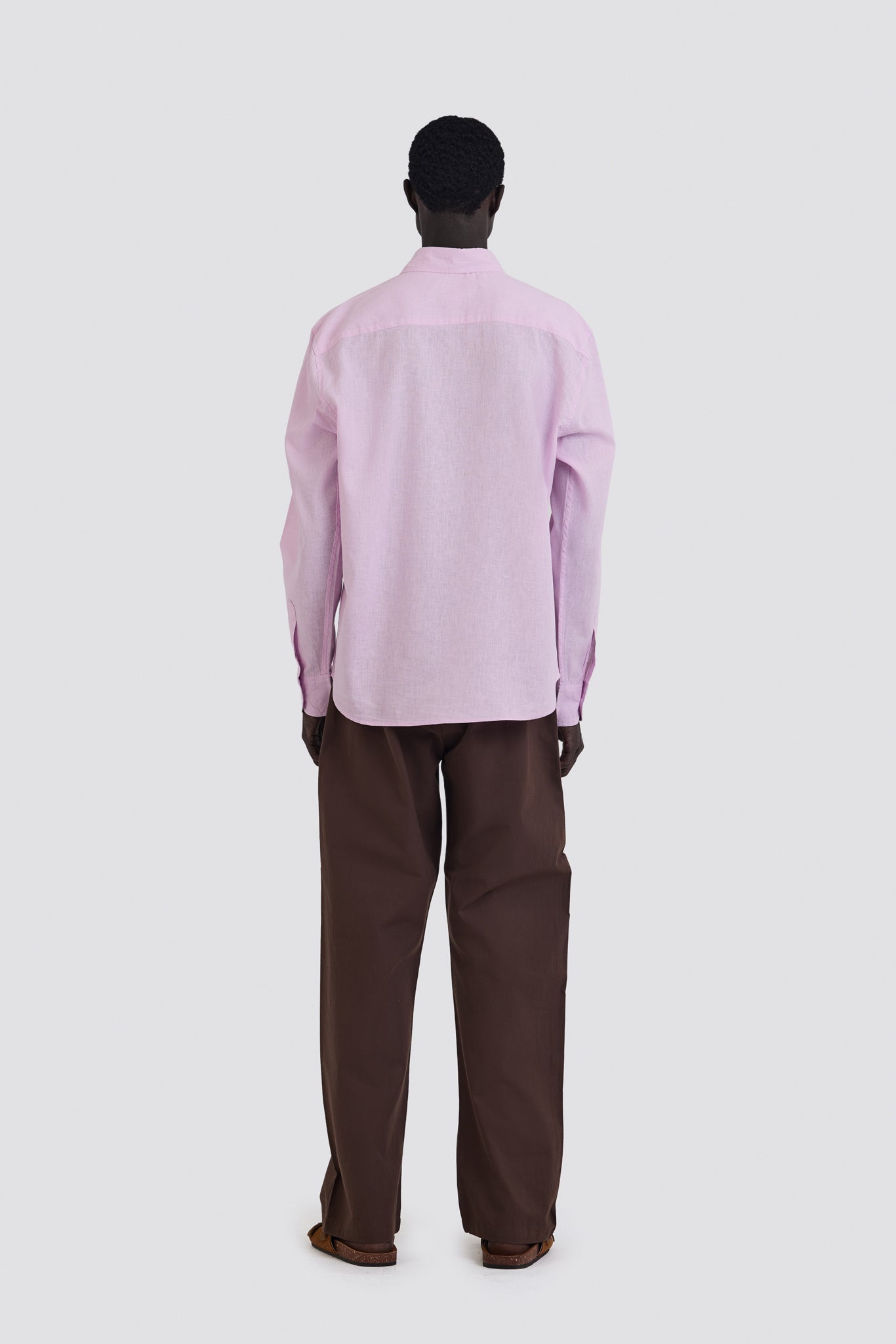 03C Oversized Linen Pink Shirt