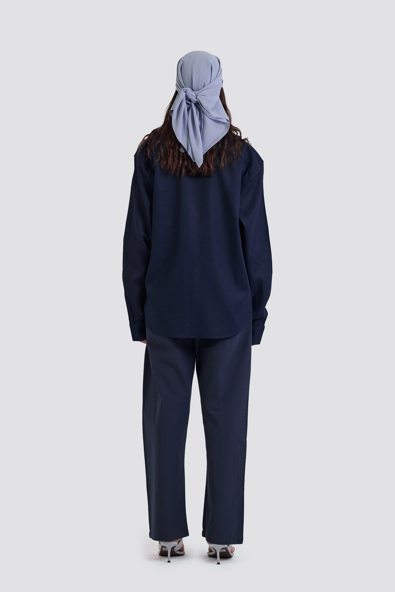 03C Oversized Linen Navy Shirt
