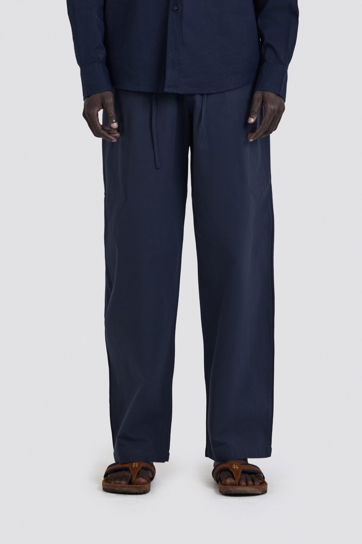 03C Relaxed C-Linen Navy Pants
