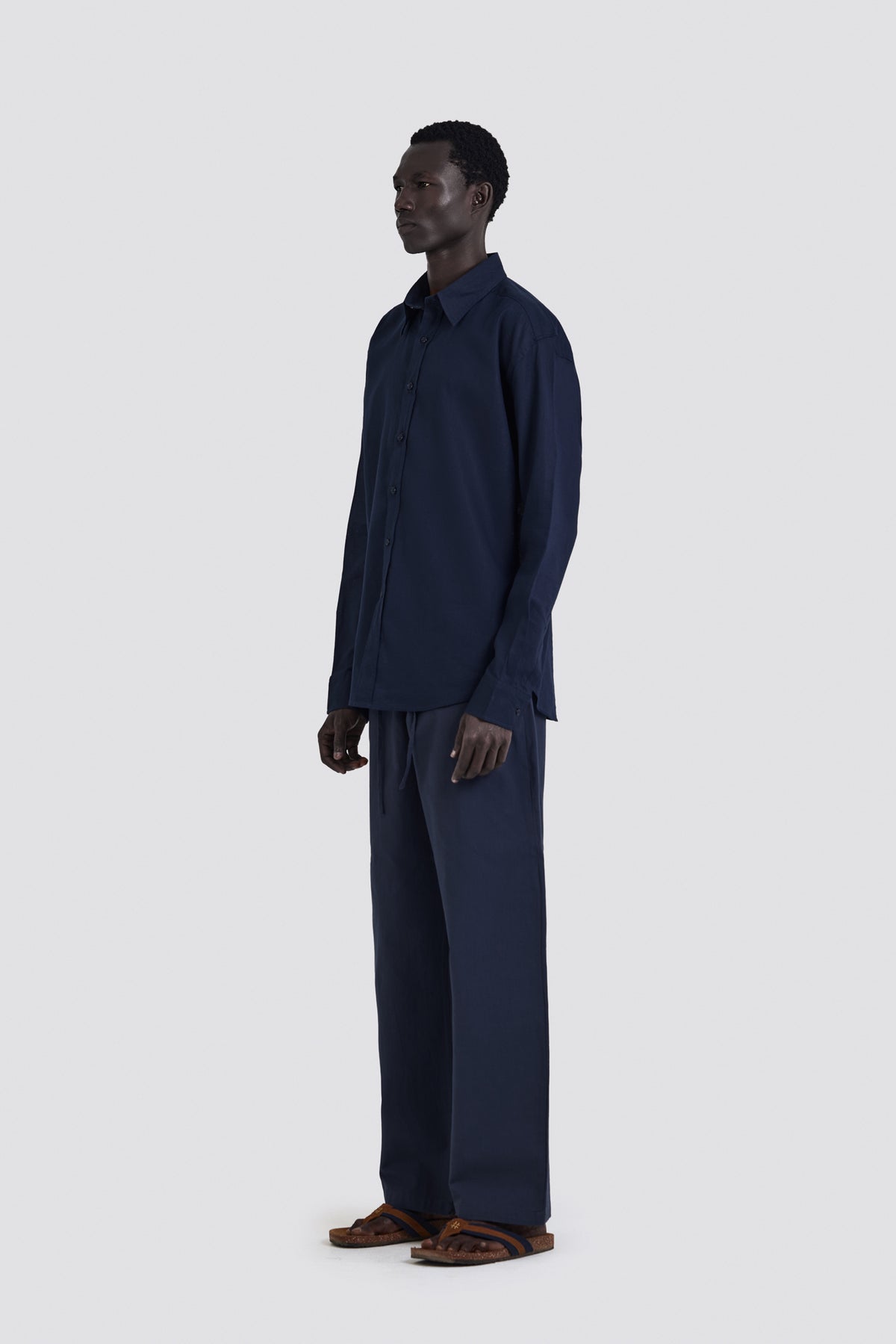 03C Relaxed C-Linen Navy Pants
