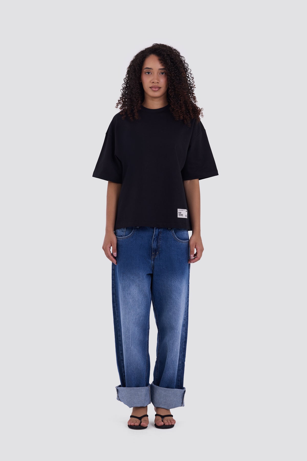 01E Oversized Core Black T-Shirt