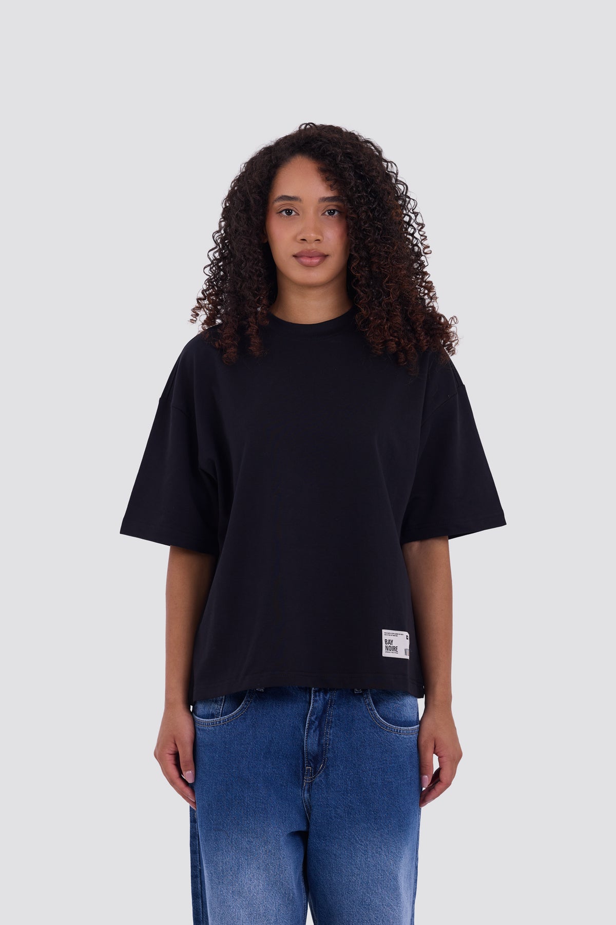 01E Oversized Core Black T-Shirt
