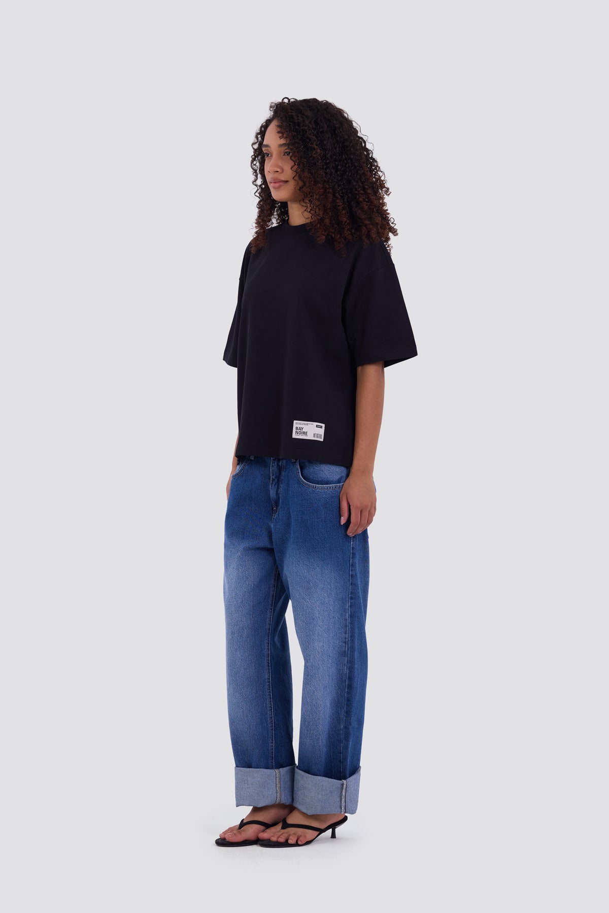 01E Oversized Core Black T-Shirt