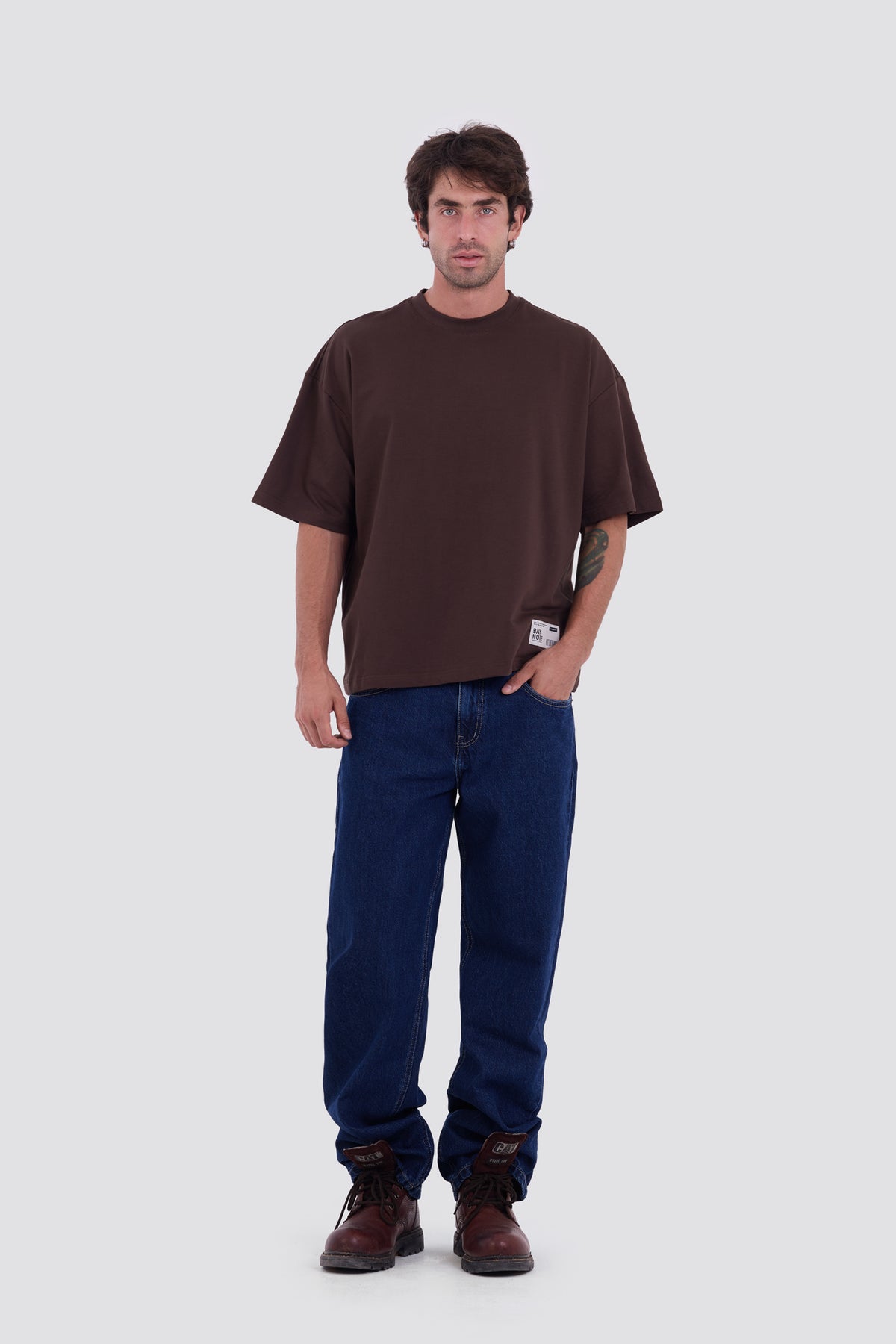 01E Oversized Core Brown T-Shirt