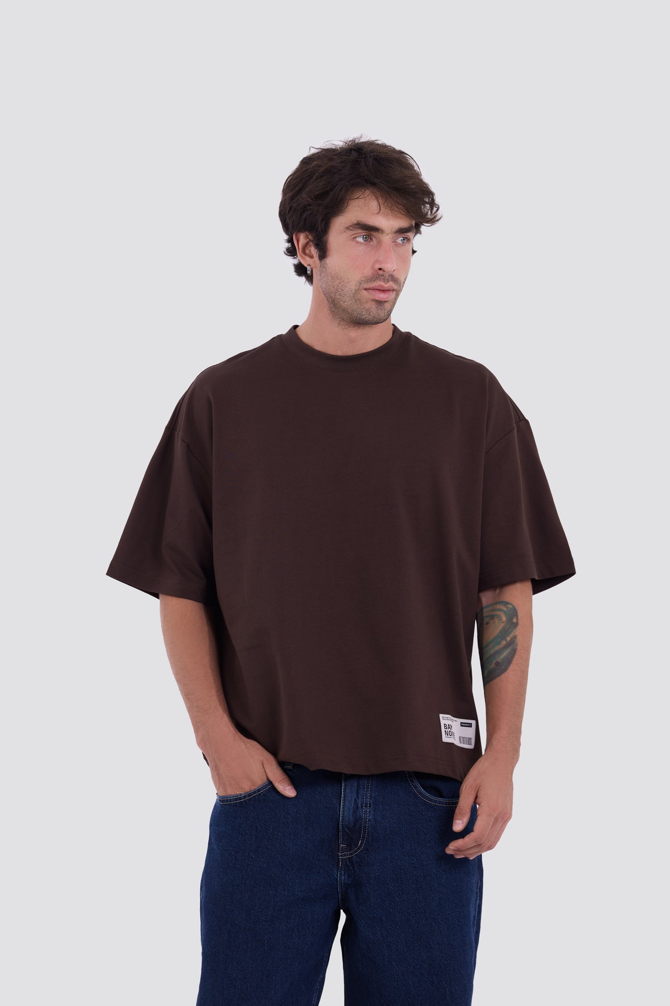 01E Oversized Core Brown T-Shirt