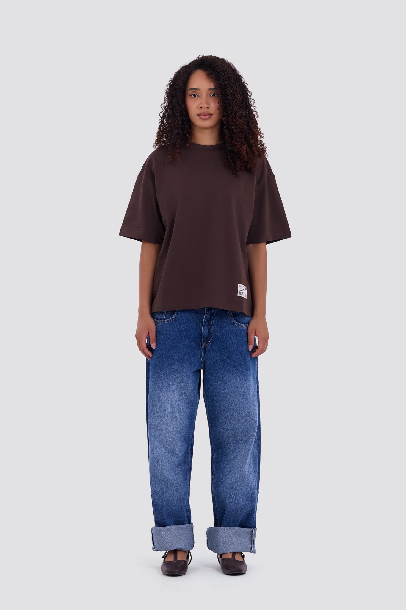 01E Oversized Core Brown T-Shirt