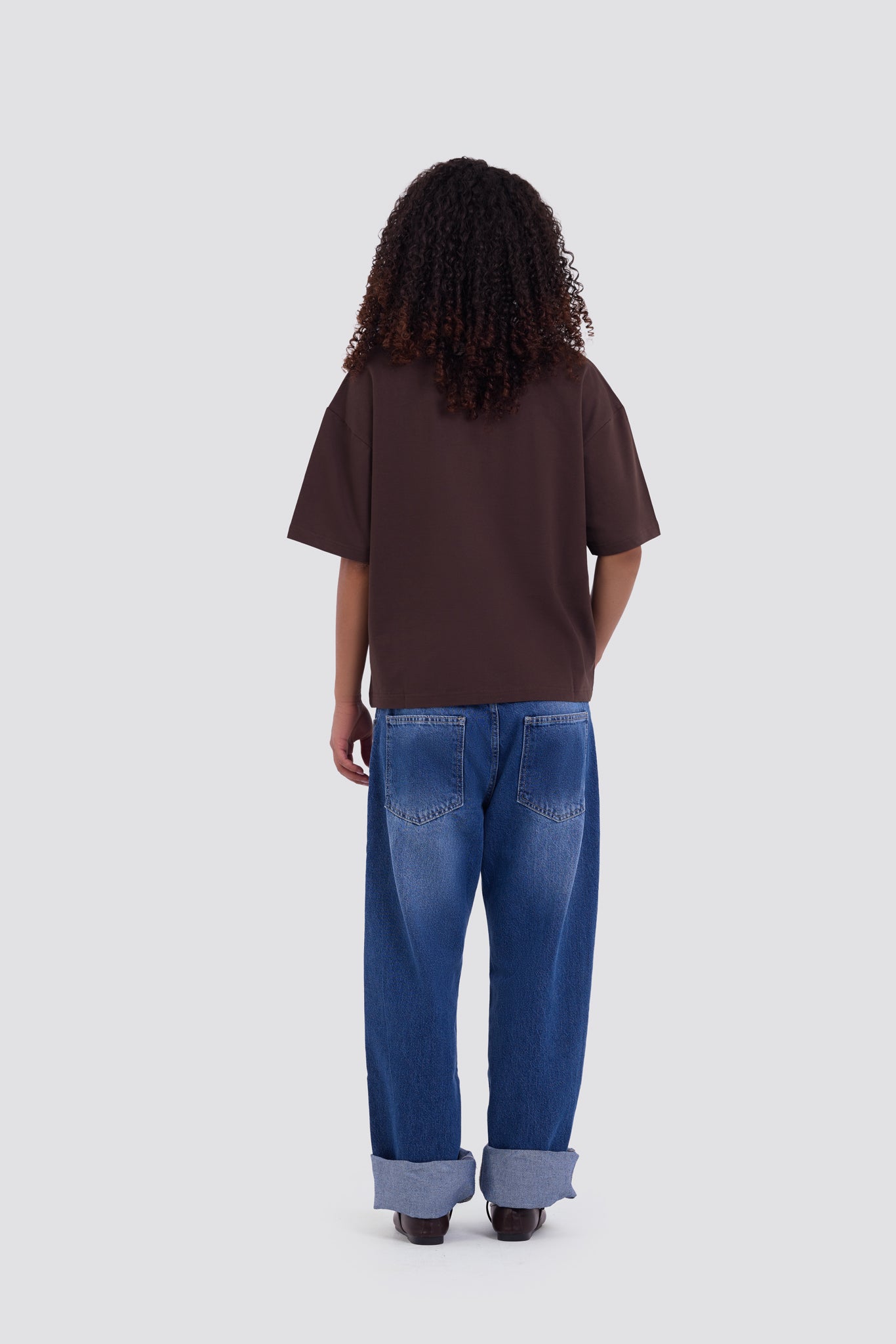 01E Oversized Core Brown T-Shirt