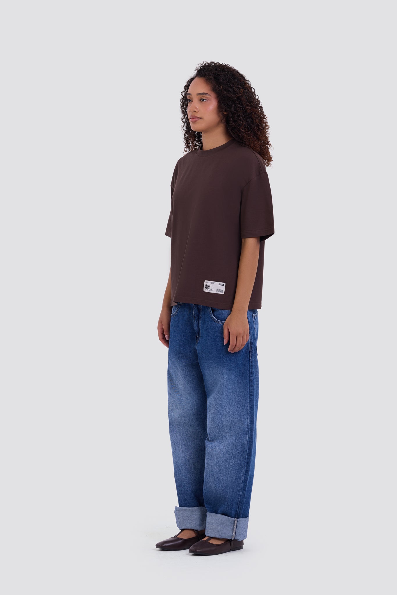 01E Oversized Core Brown T-Shirt