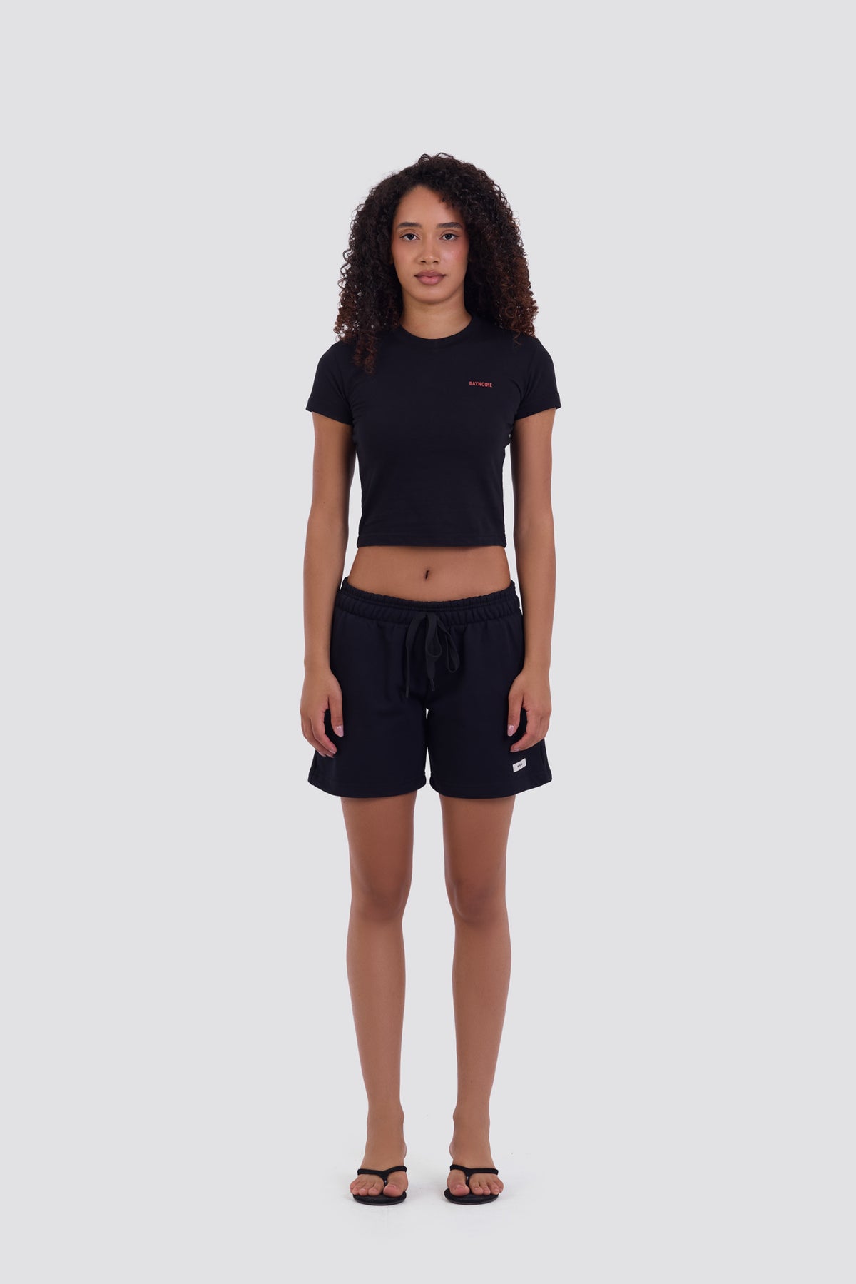 0IE Relaxed Black Short Sweatshorts