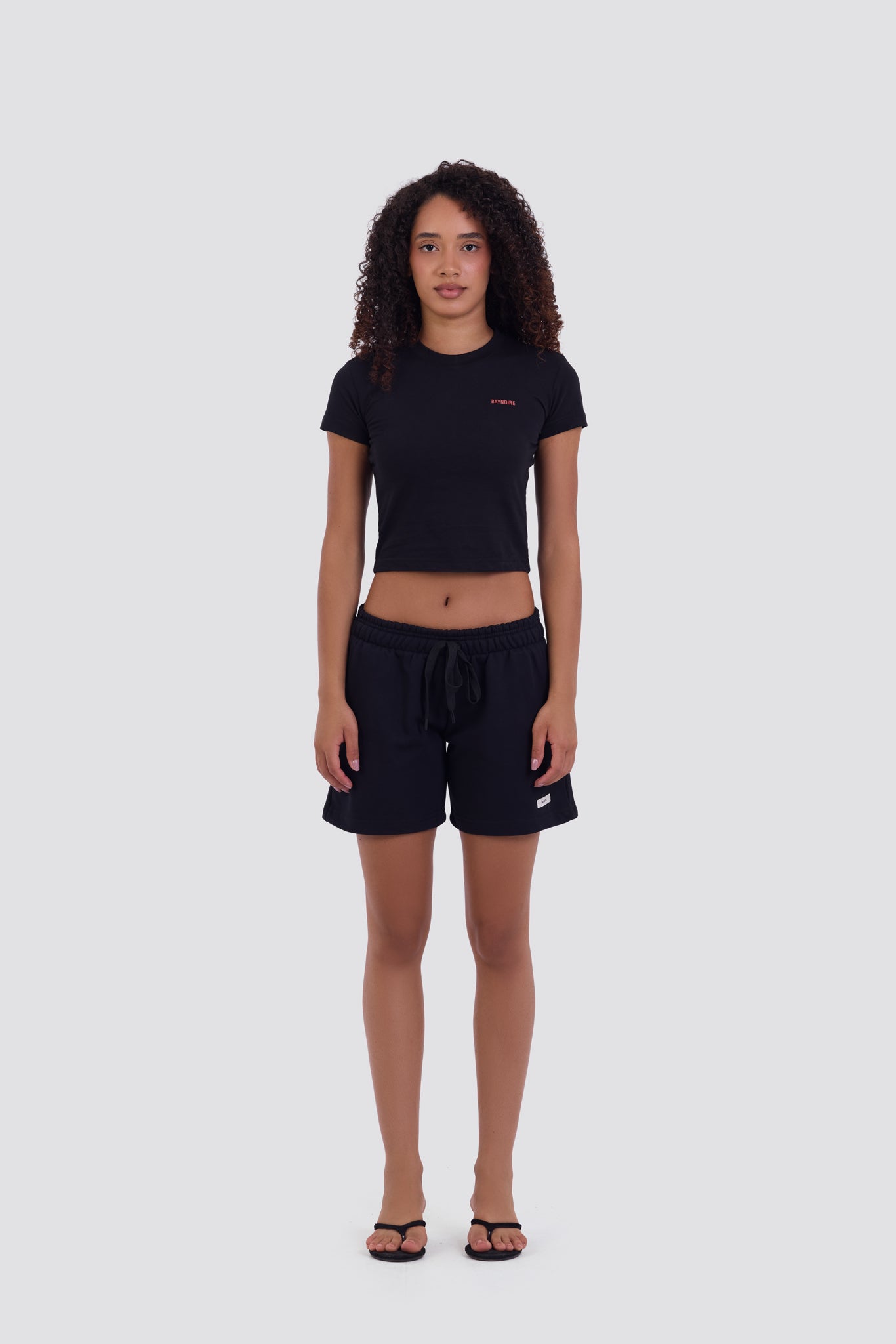 0IE Relaxed Black Short Sweatshorts