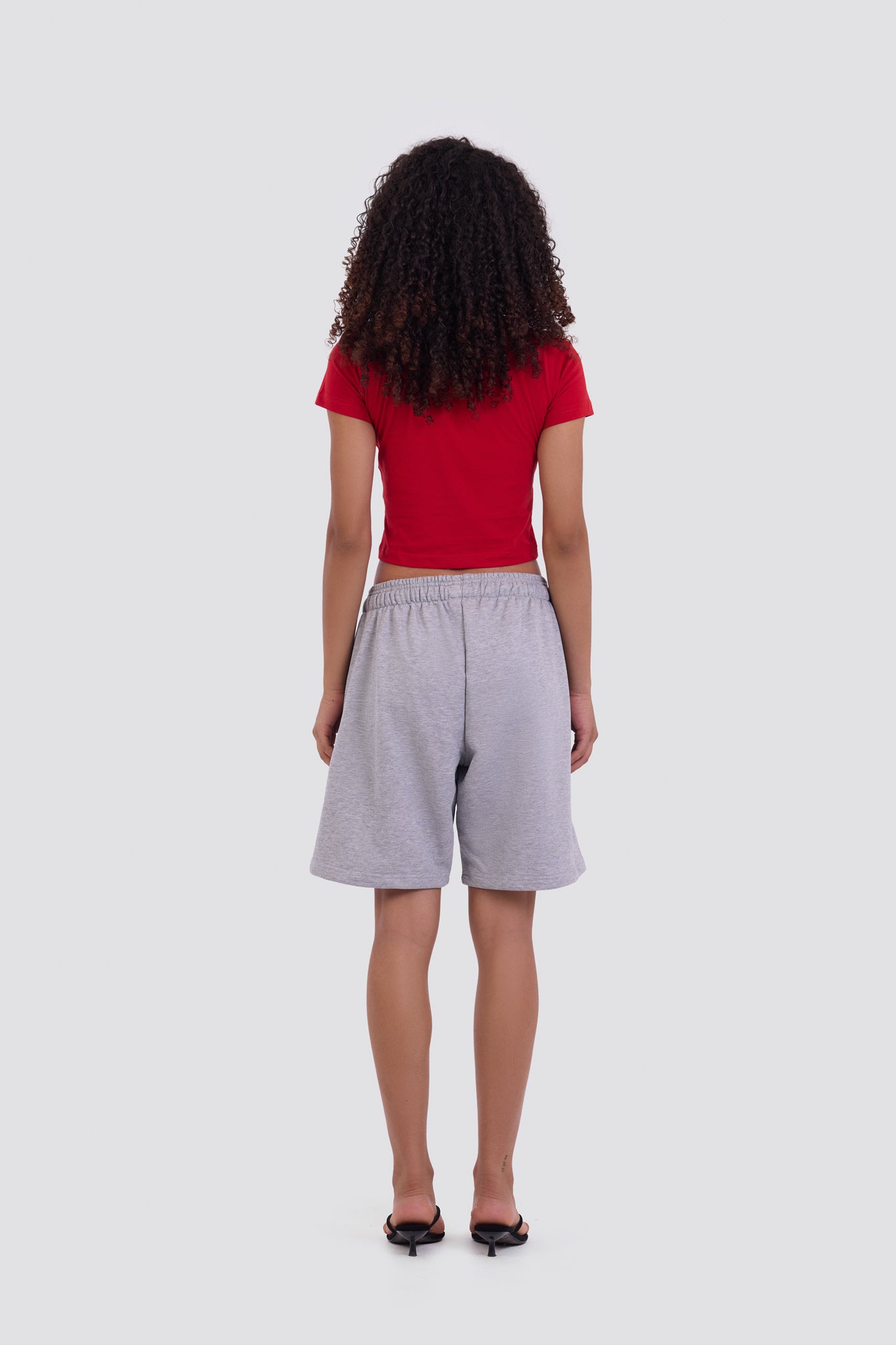 0IE Relaxed Grey Long Sweatshorts