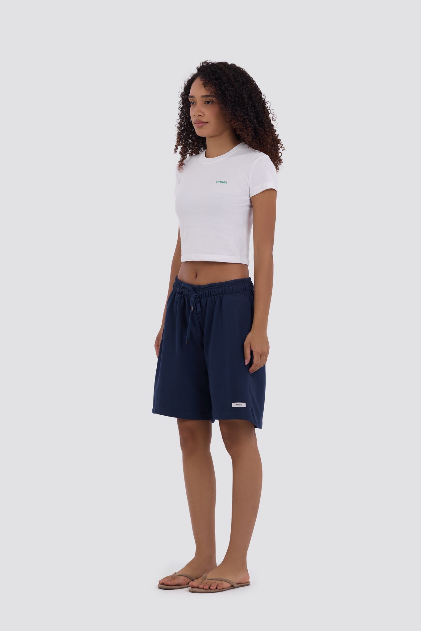0IE Relaxed Navy Long Sweatshorts