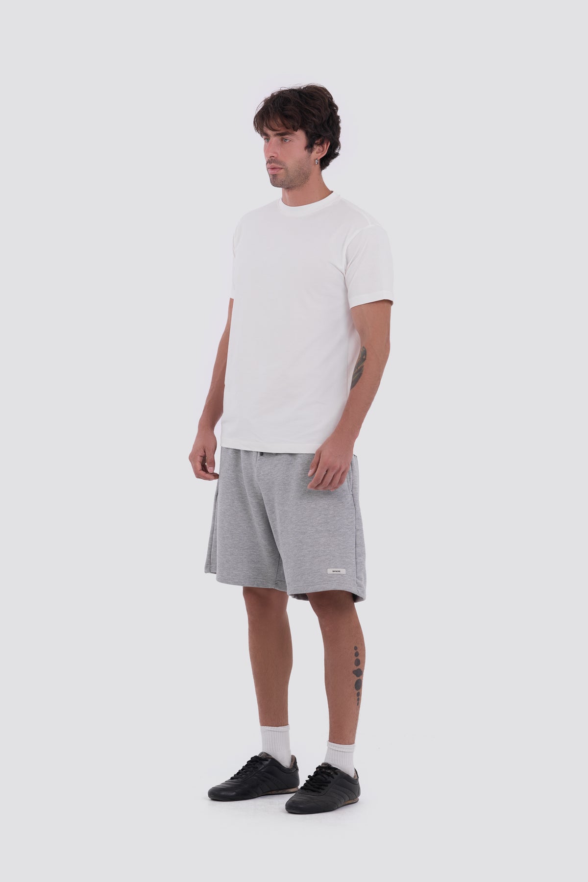 0IE Relaxed Grey Long Sweatshorts