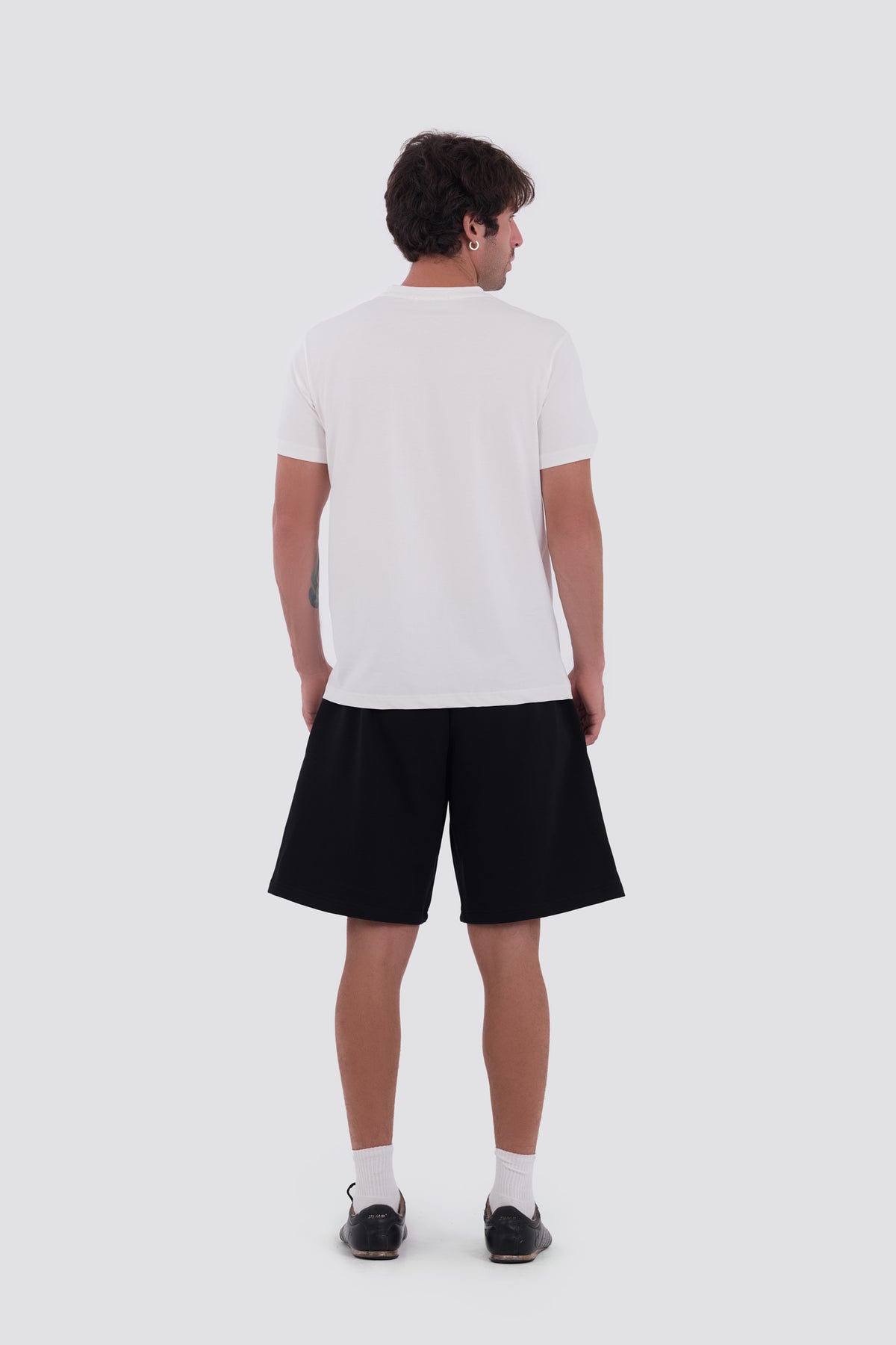 0IE Relaxed Black Long Sweatshorts