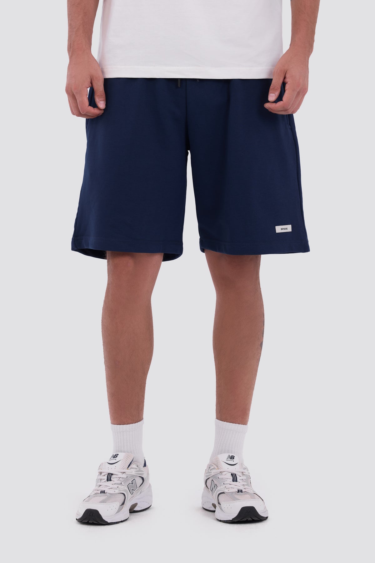 0IE Relaxed Navy Long Sweatshorts